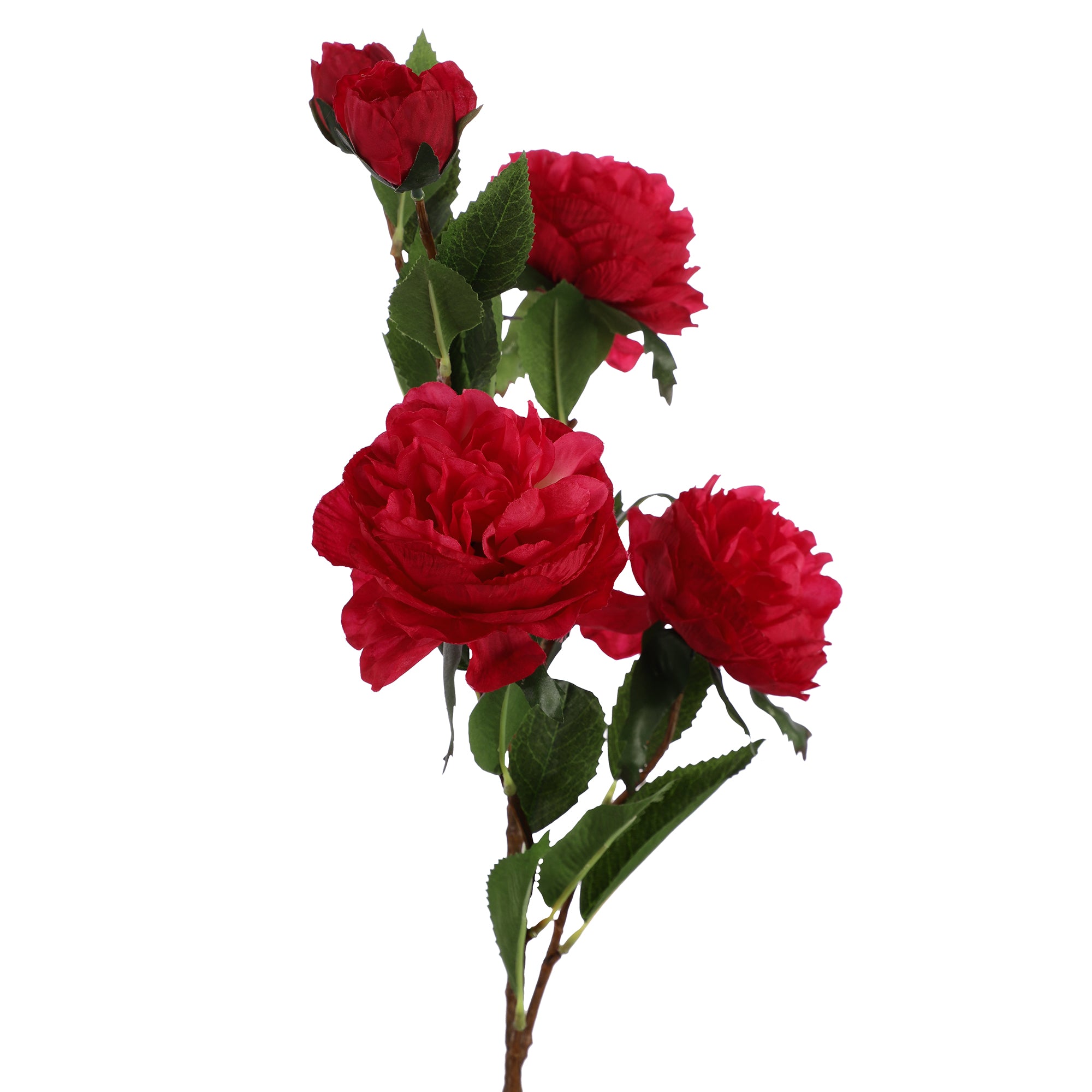 Red Rose Faux Flower Stick (Single)