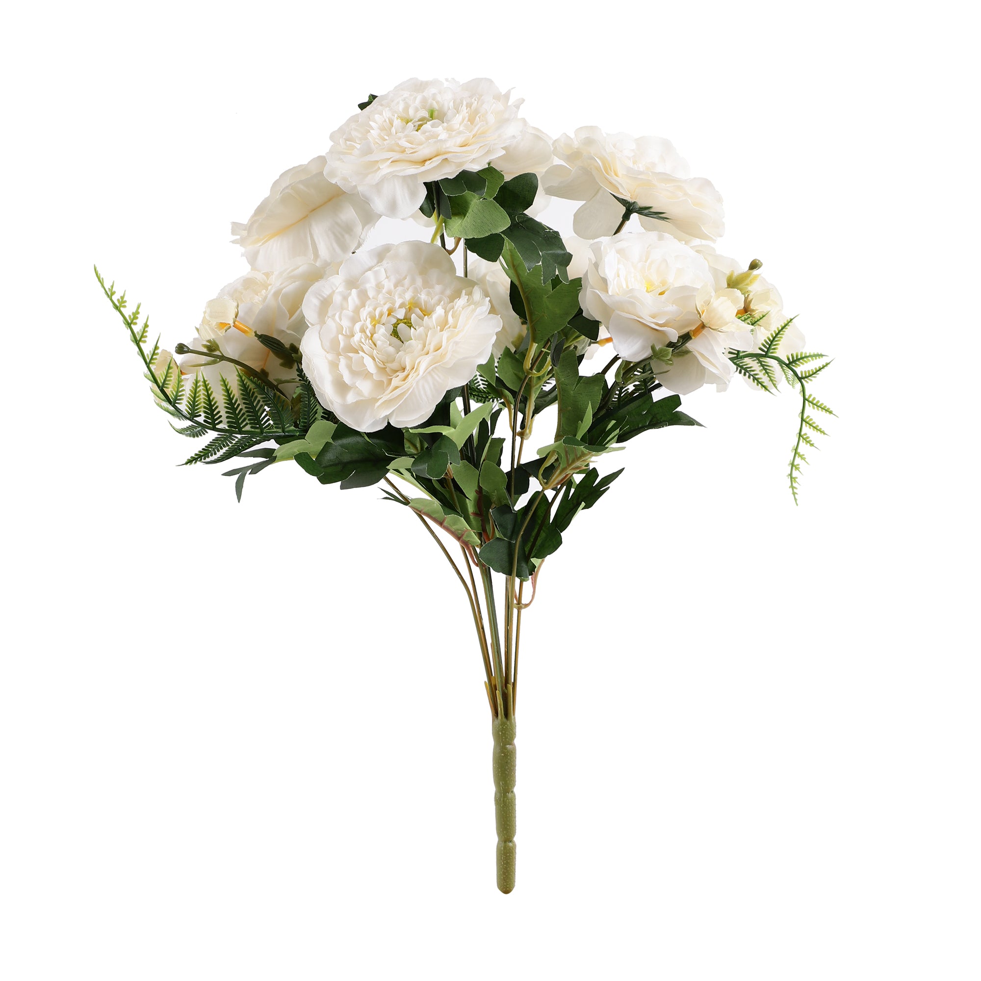 White Ranunculus Fern Bunch (Single)