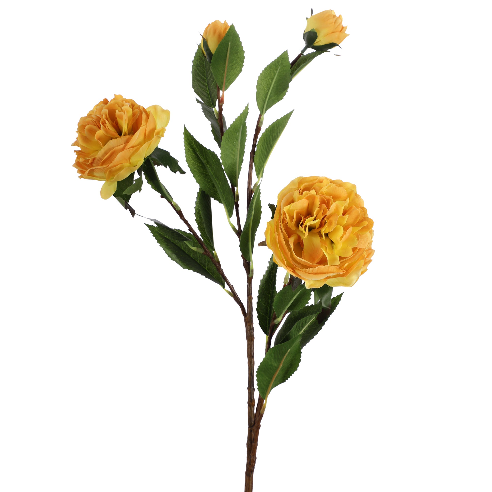 Sunshine Yellow Rose Faux Flower Stick (Single)