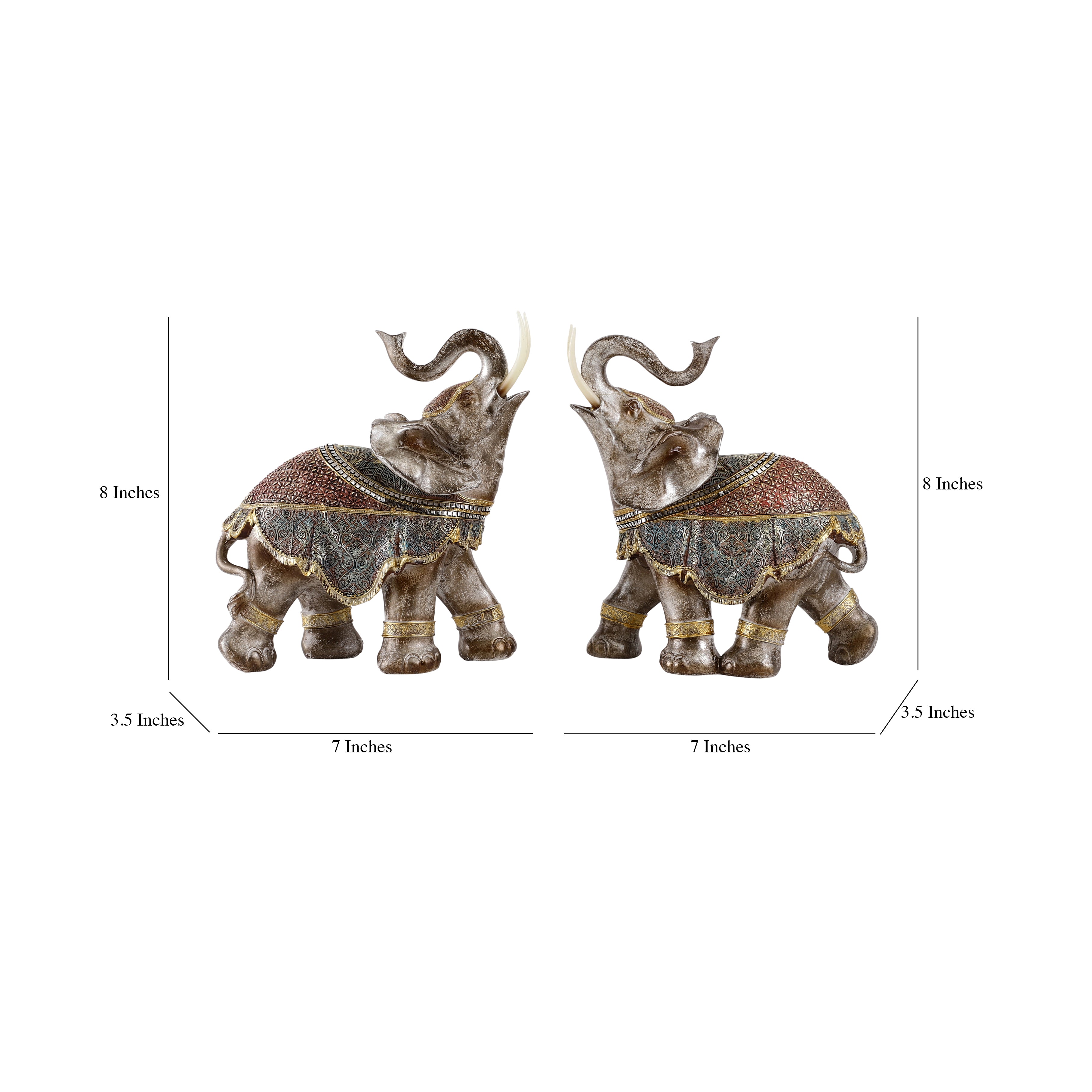 Handcrafted Royal Elephants - Medium (set of 2)