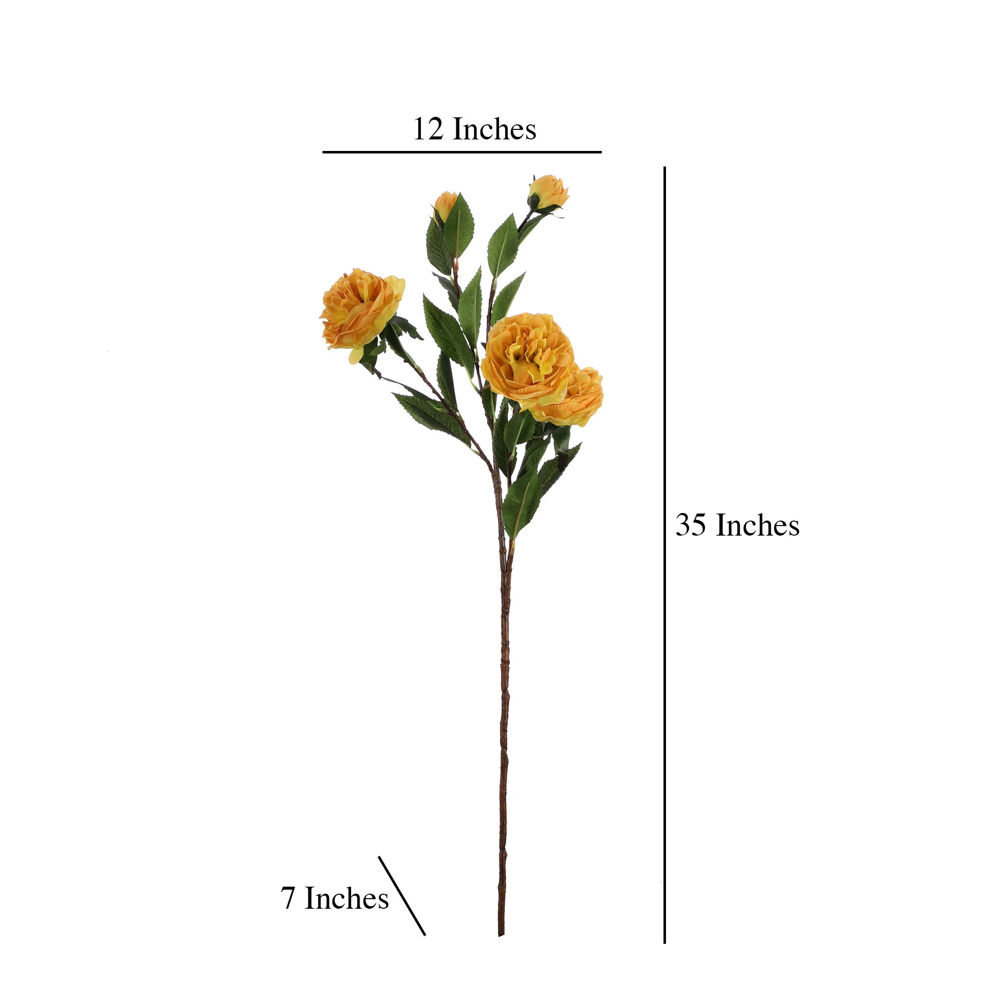 Sunshine Yellow Rose Faux Flower Stick (Single)