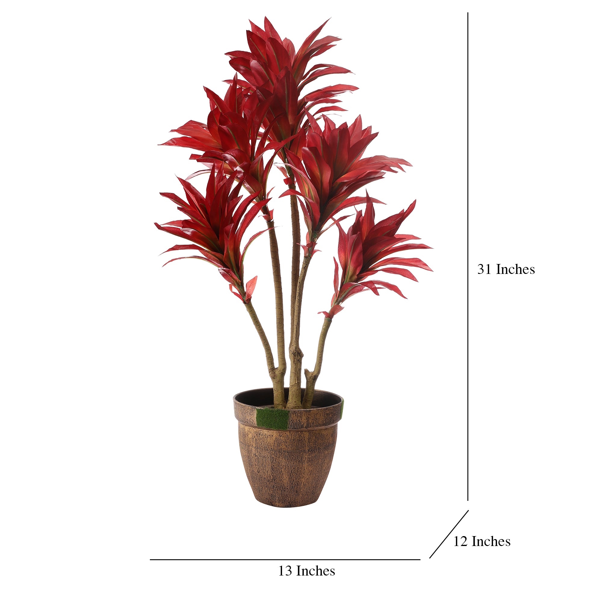 Crimson Red Yucca Faux Plant