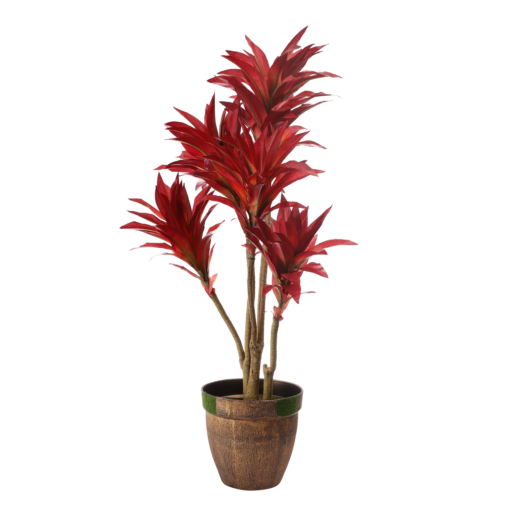 Crimson Red Yucca Faux Plant