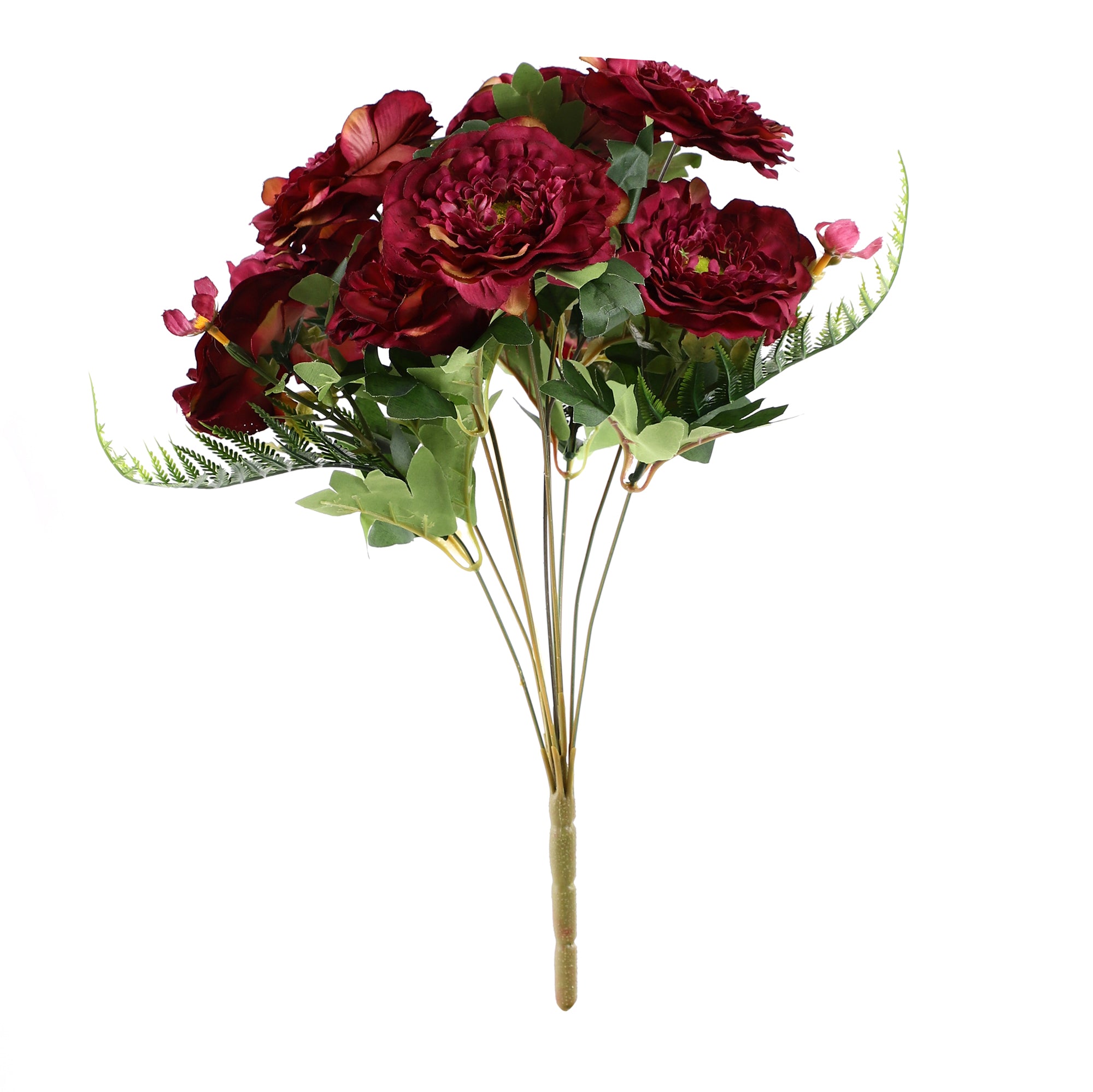 Maroon Ranunculus Fern Bunch (Single)