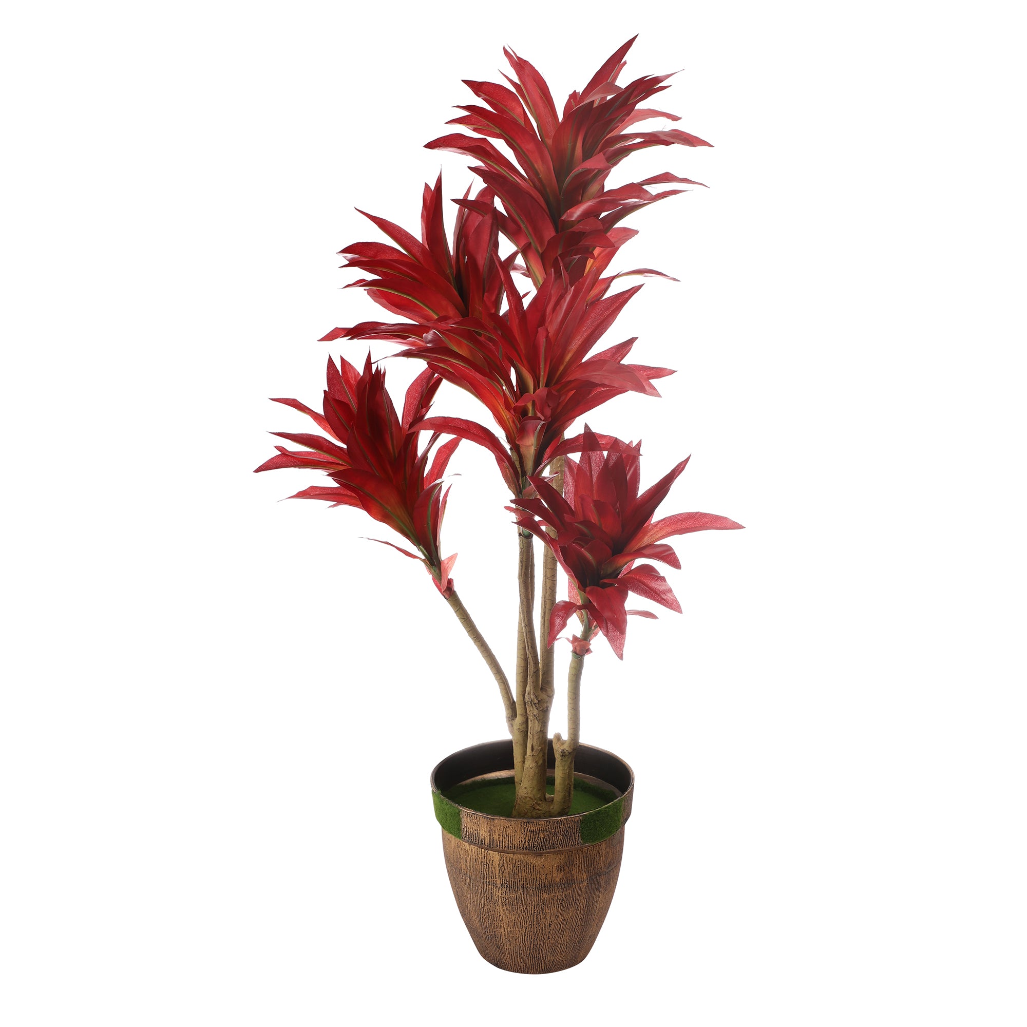 Crimson Red Yucca Faux Plant