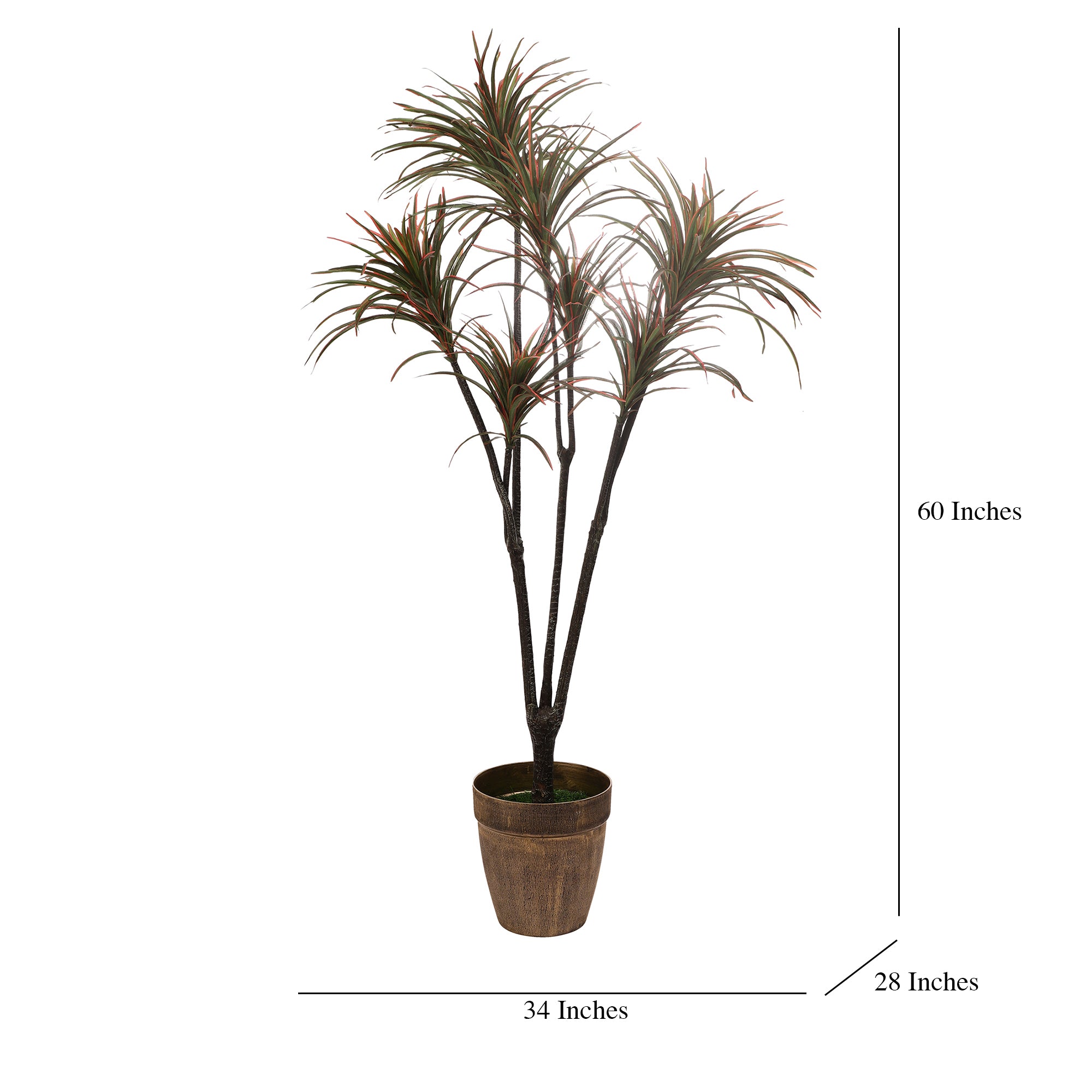 Yucca Faux Plant (Red/Green)