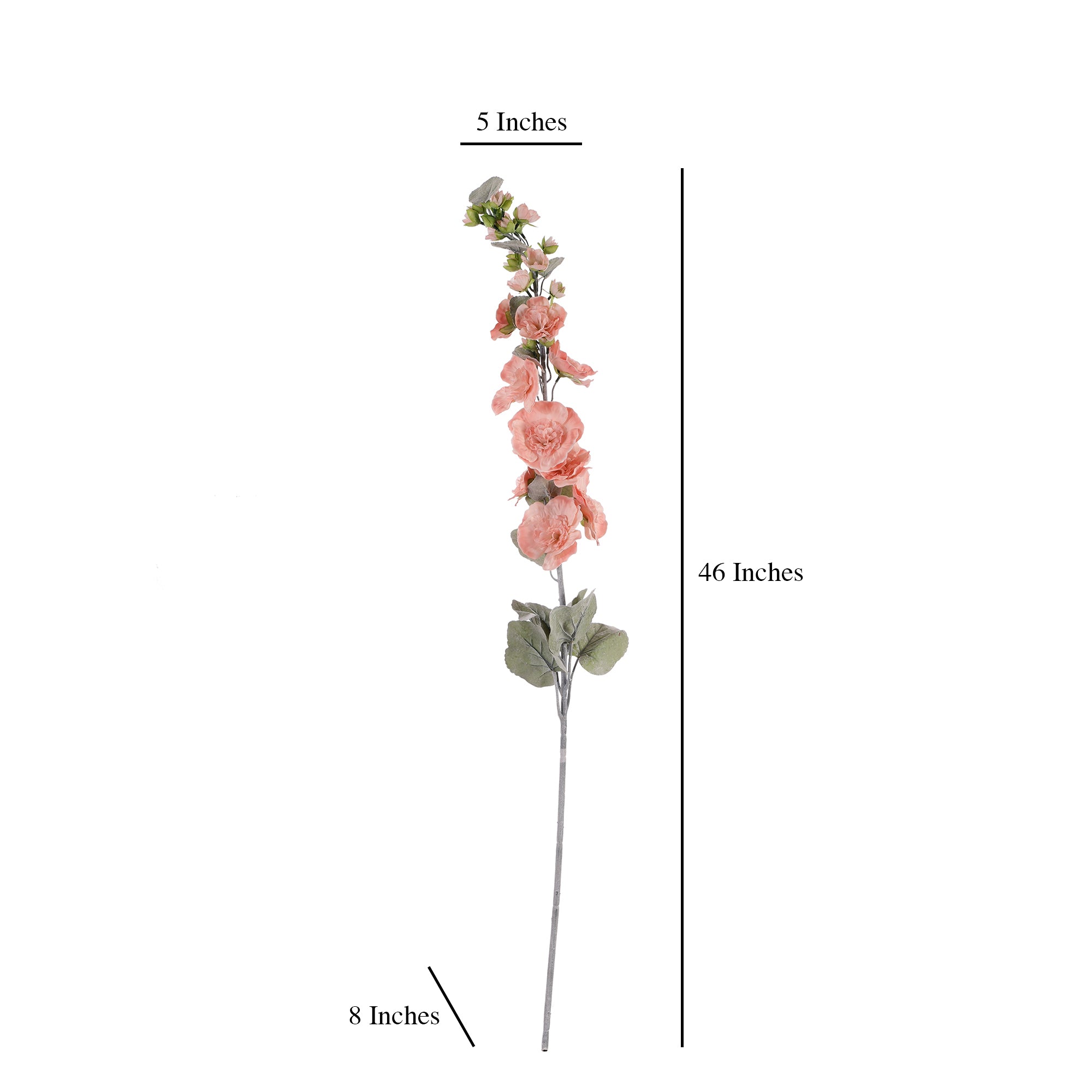 Blush Pink Hollyhock Faux Flower Stick (Single)