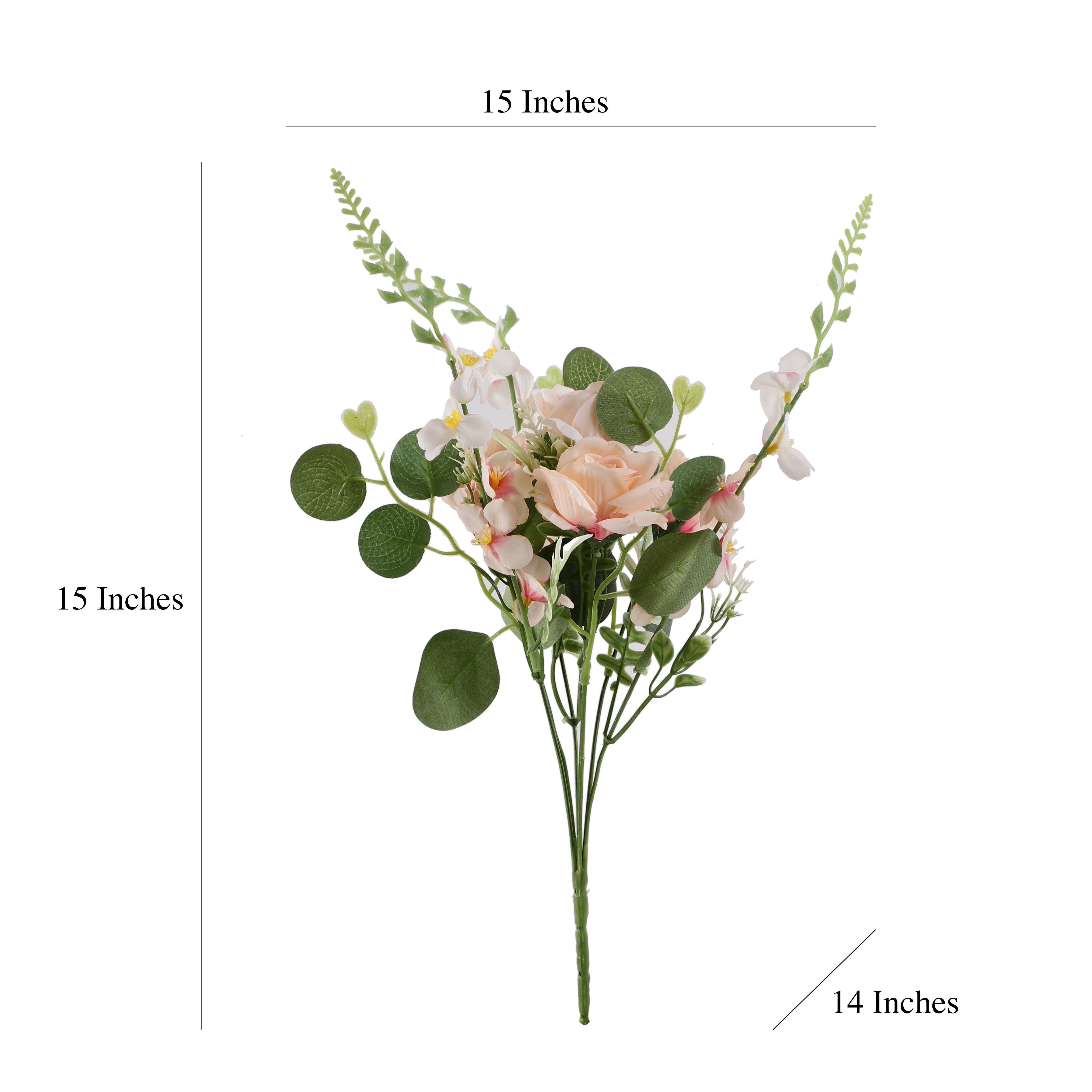 Peach Fern Rose Bunch (Single)