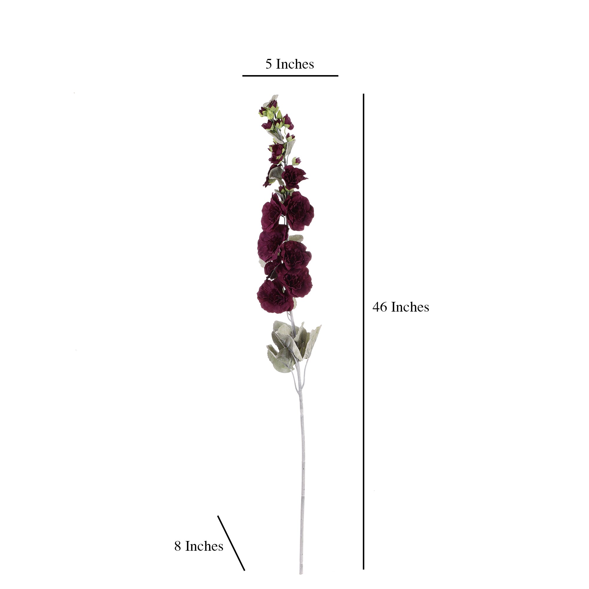 Violet Hollyhock Faux Flower Stick (Single)