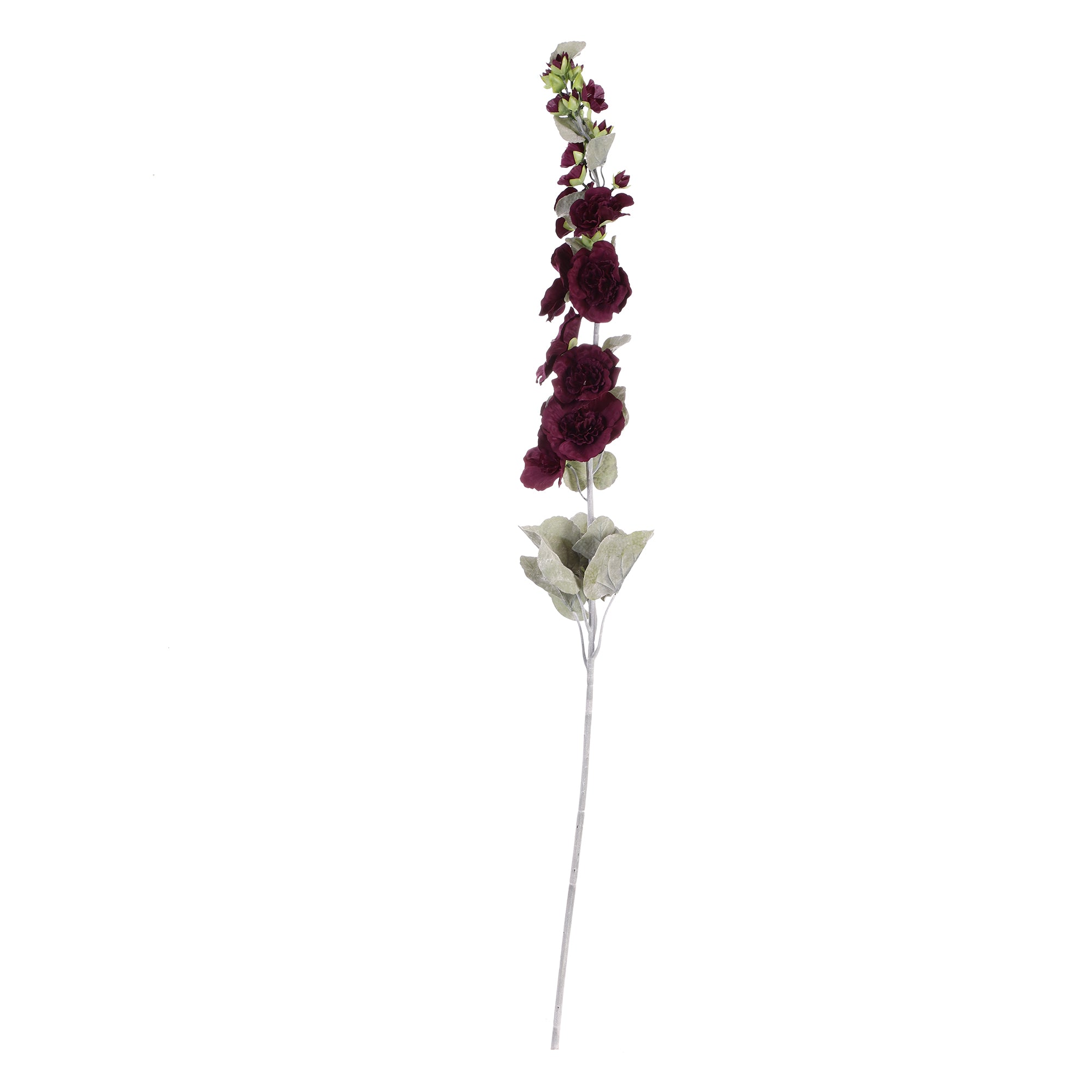 Violet Hollyhock Faux Flower Stick (Single)