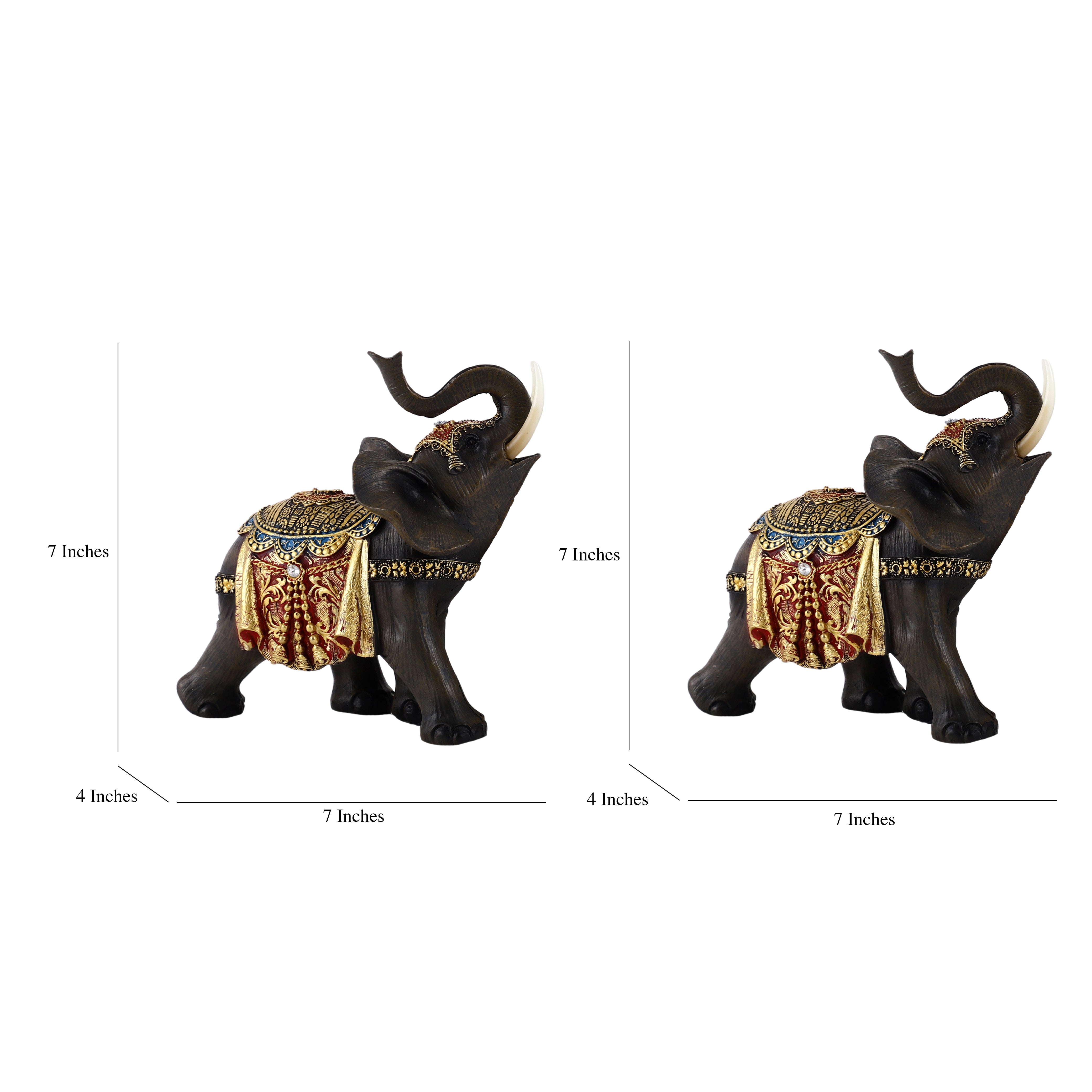 Black Royal Elephants (Set of 2)