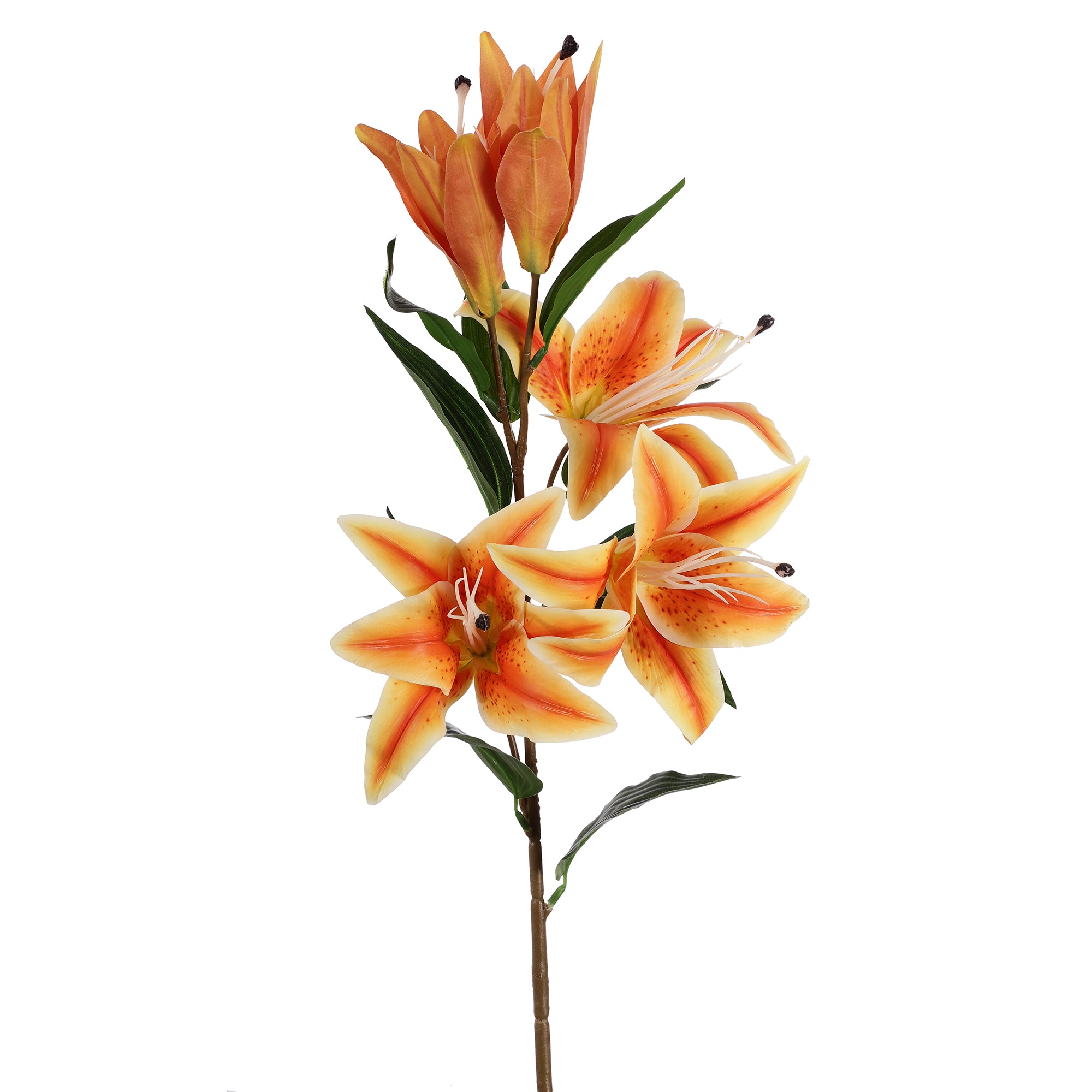 Blooking Orange Lily Faux Flower Stick (Single)