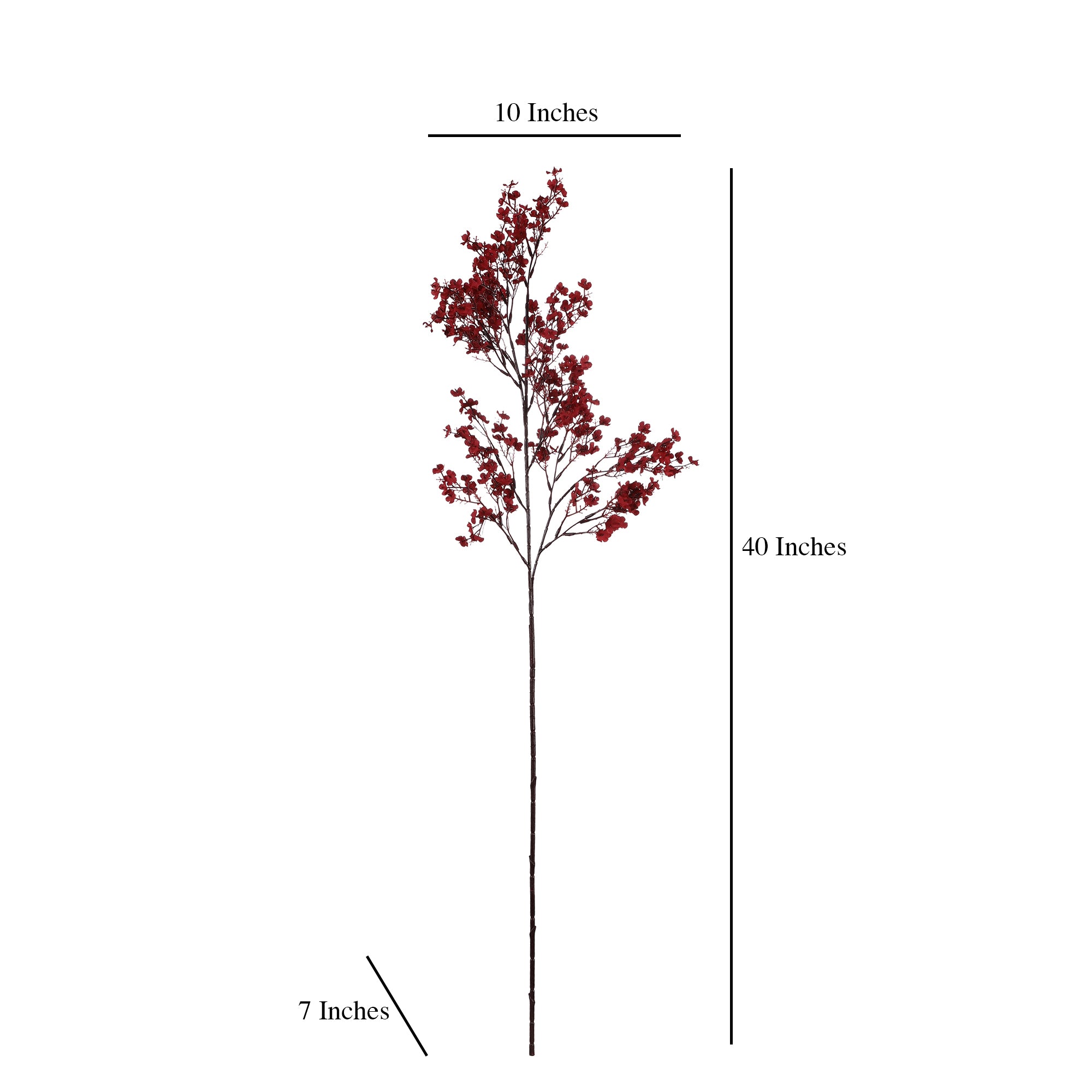 Red Gypsophila Faux Flower Stick (Single)
