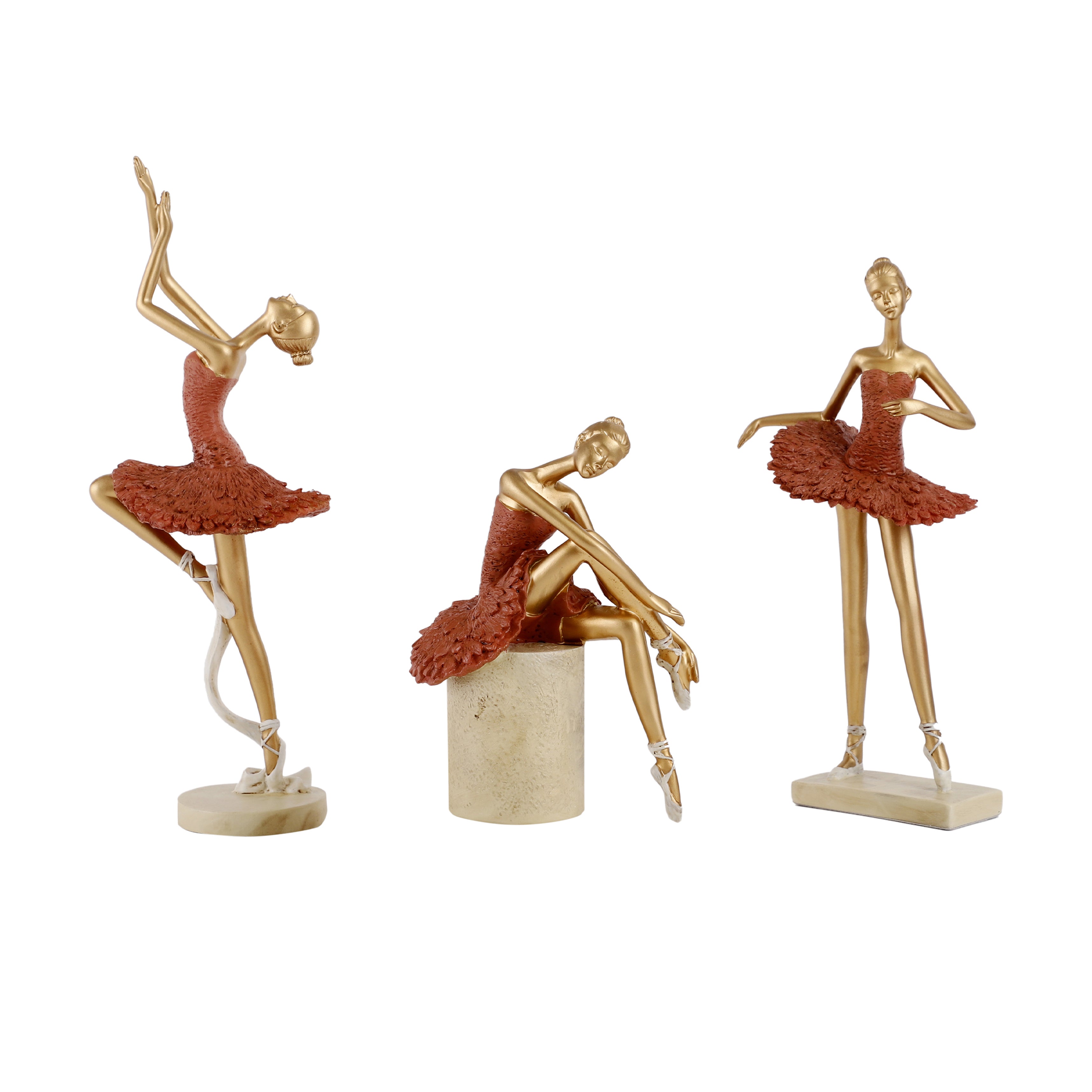 Three Pose Ballerina Dancers (Orange)