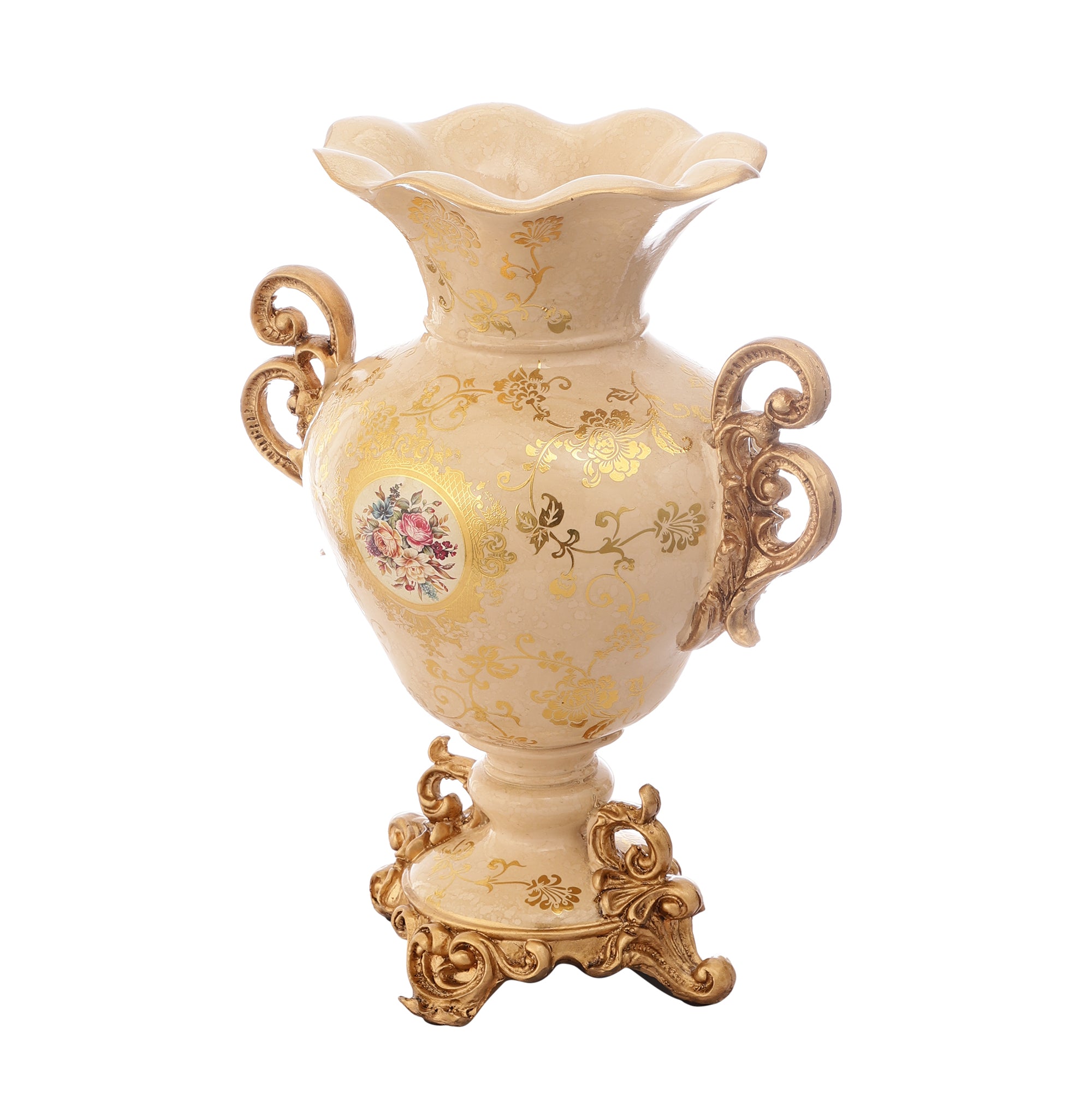 Regalia Gold and Cream Vase (Medium/Short)