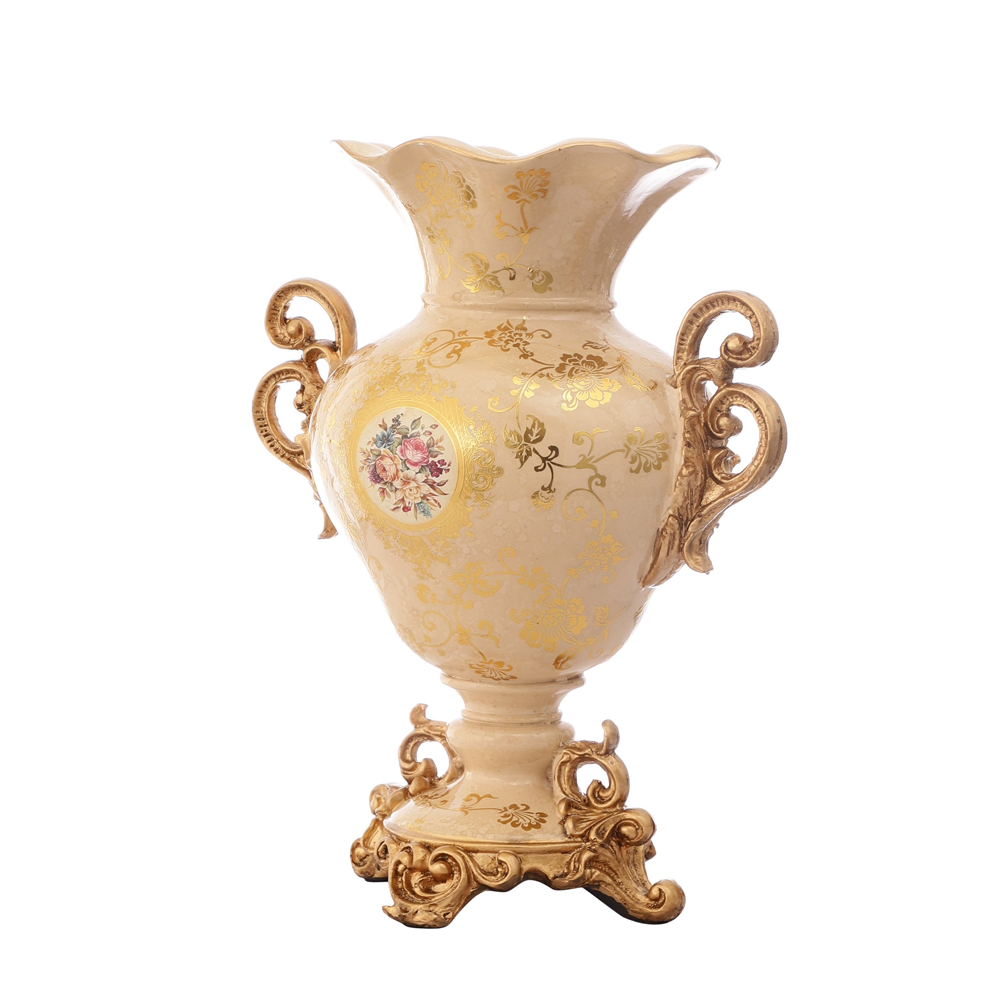 Regalia Gold and Cream Vase (Medium/Short)