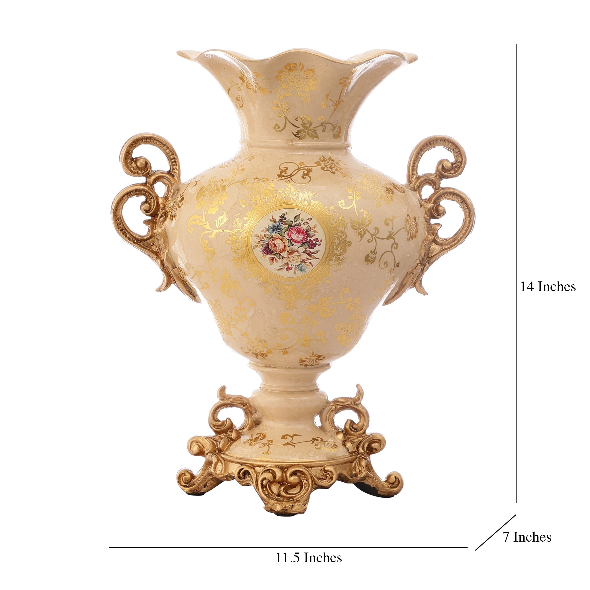 Regalia Gold and Cream Vase (Medium/Short)