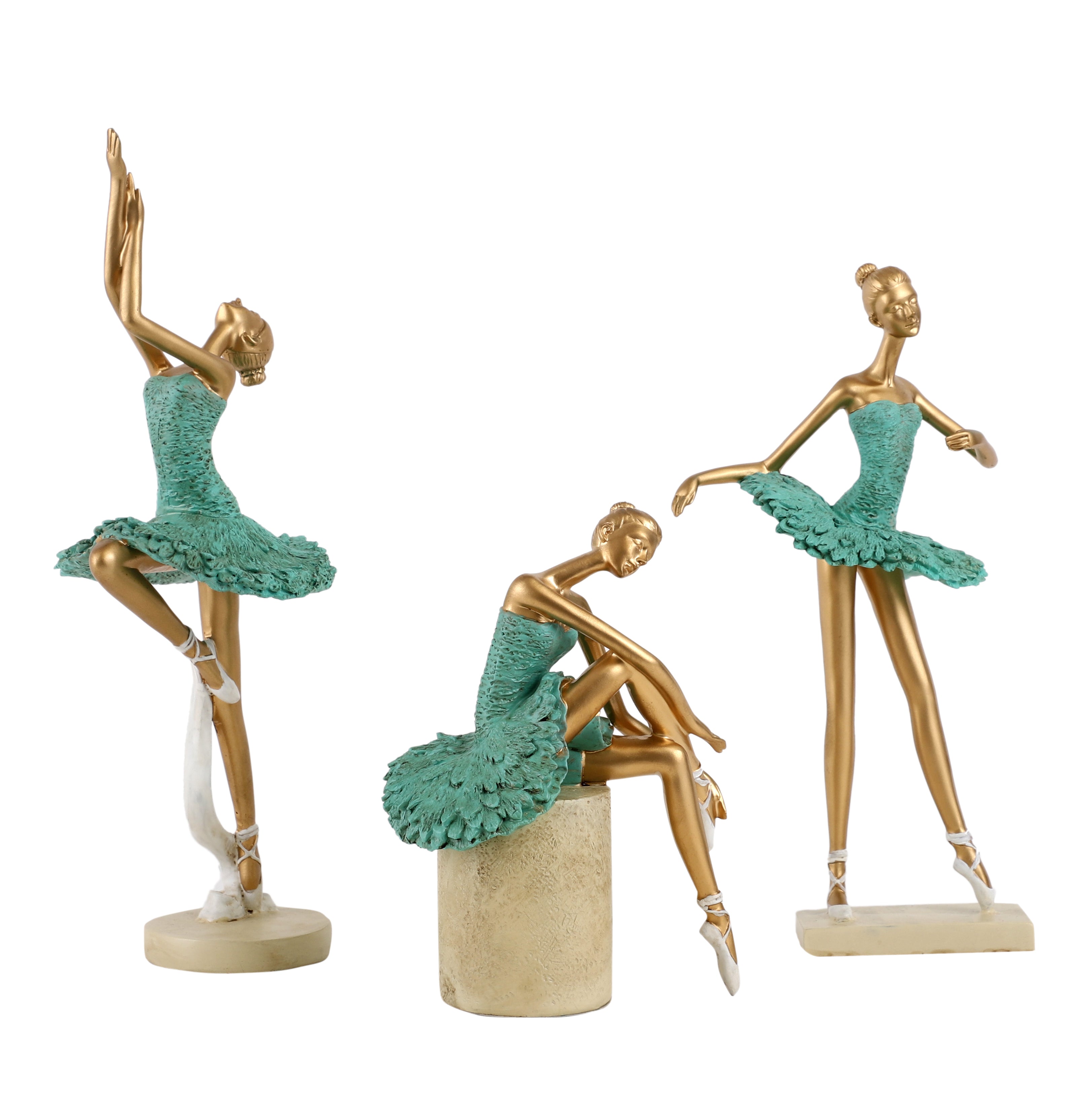 Three Pose Ballerina Dancers (Blue)