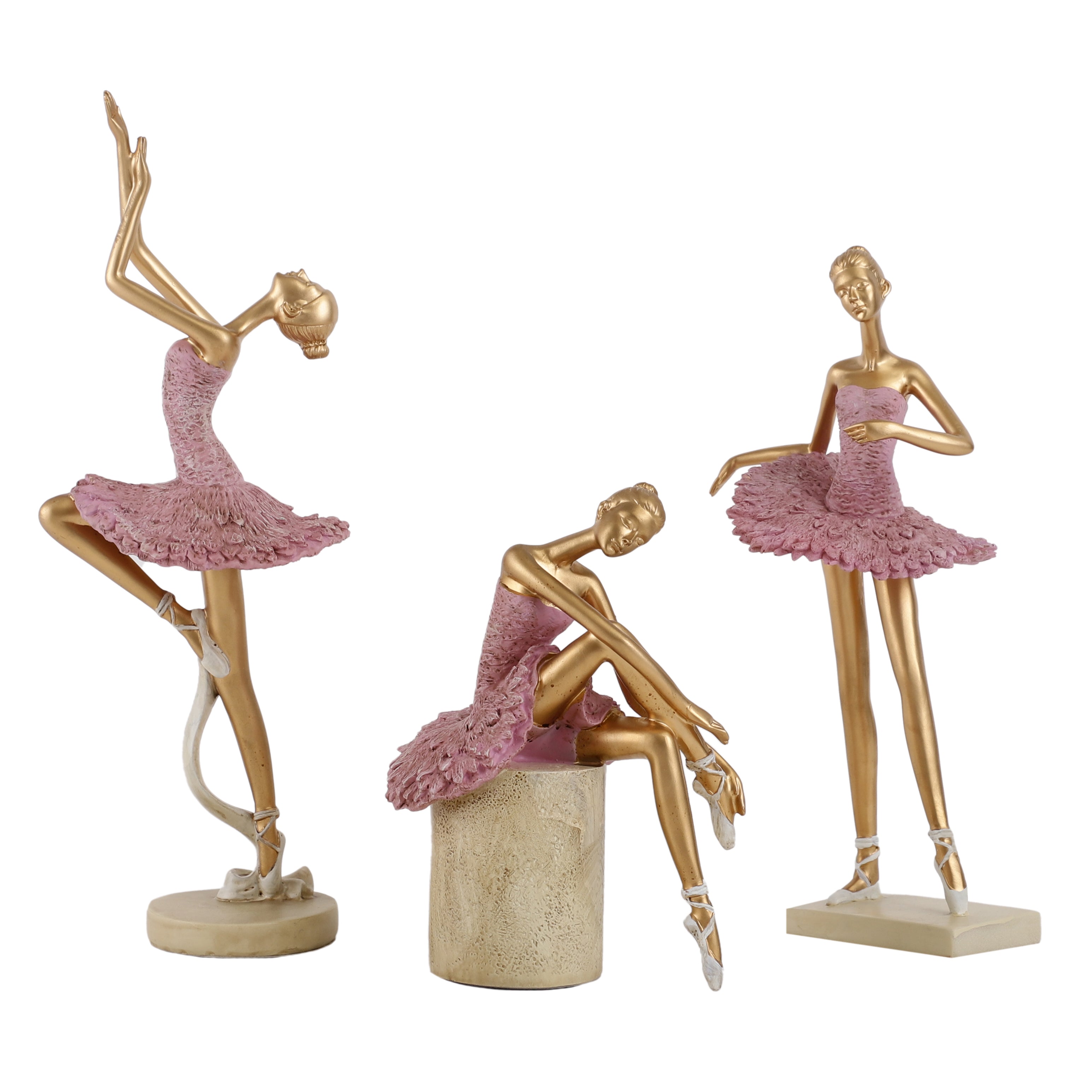 Three Pose Ballerina Dancers (Pink)