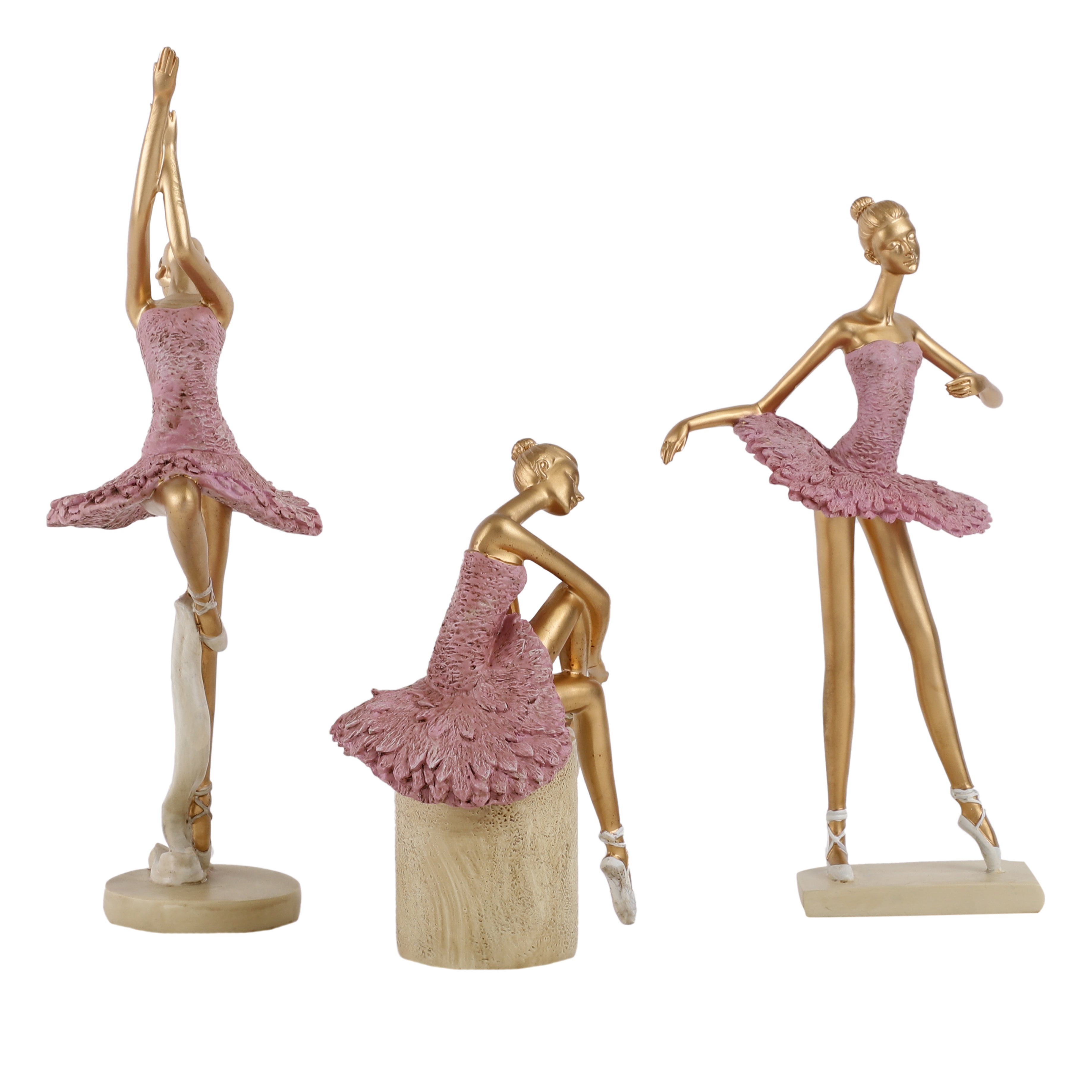 Three Pose Ballerina Dancers (Pink)