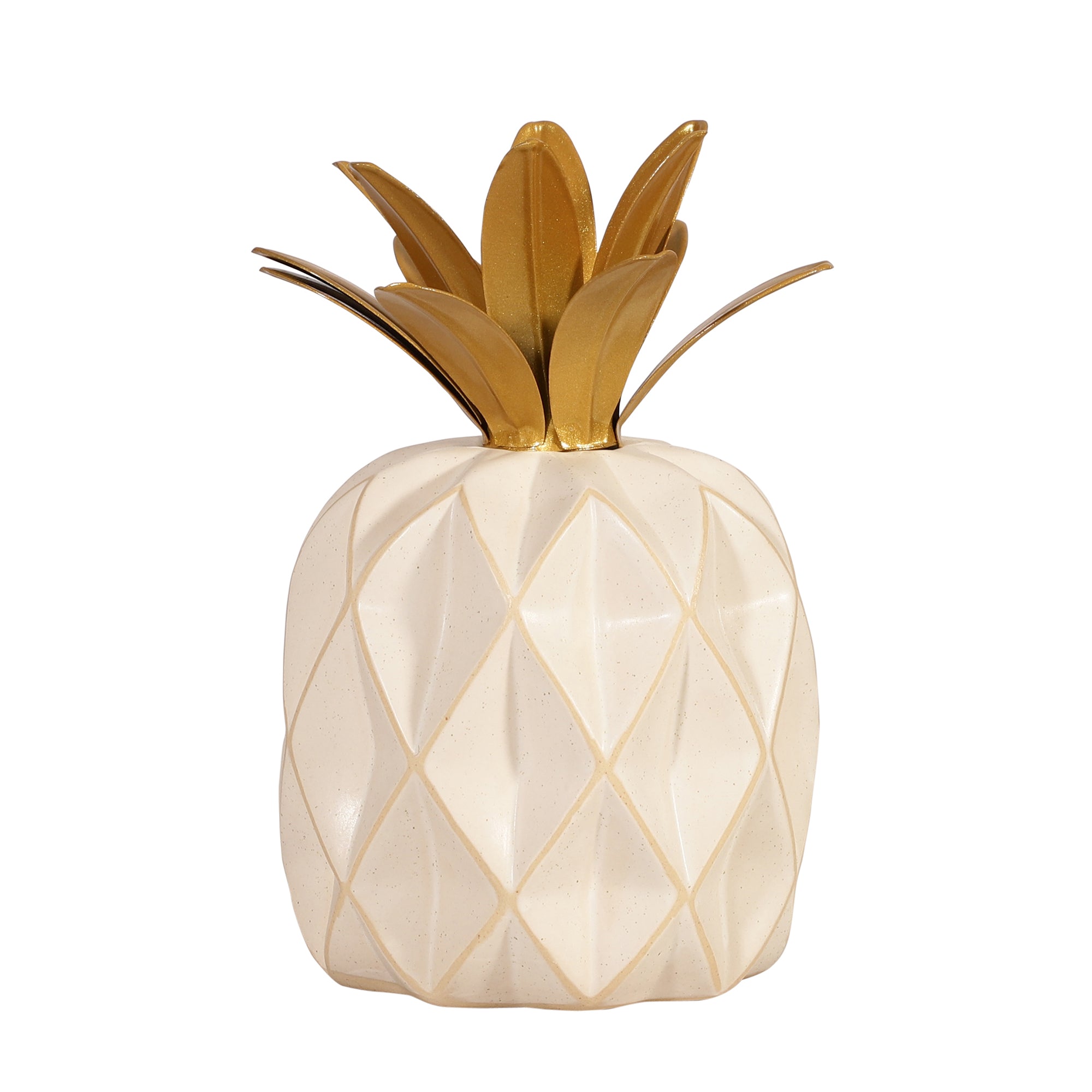White Geometric Patterned Pineapple