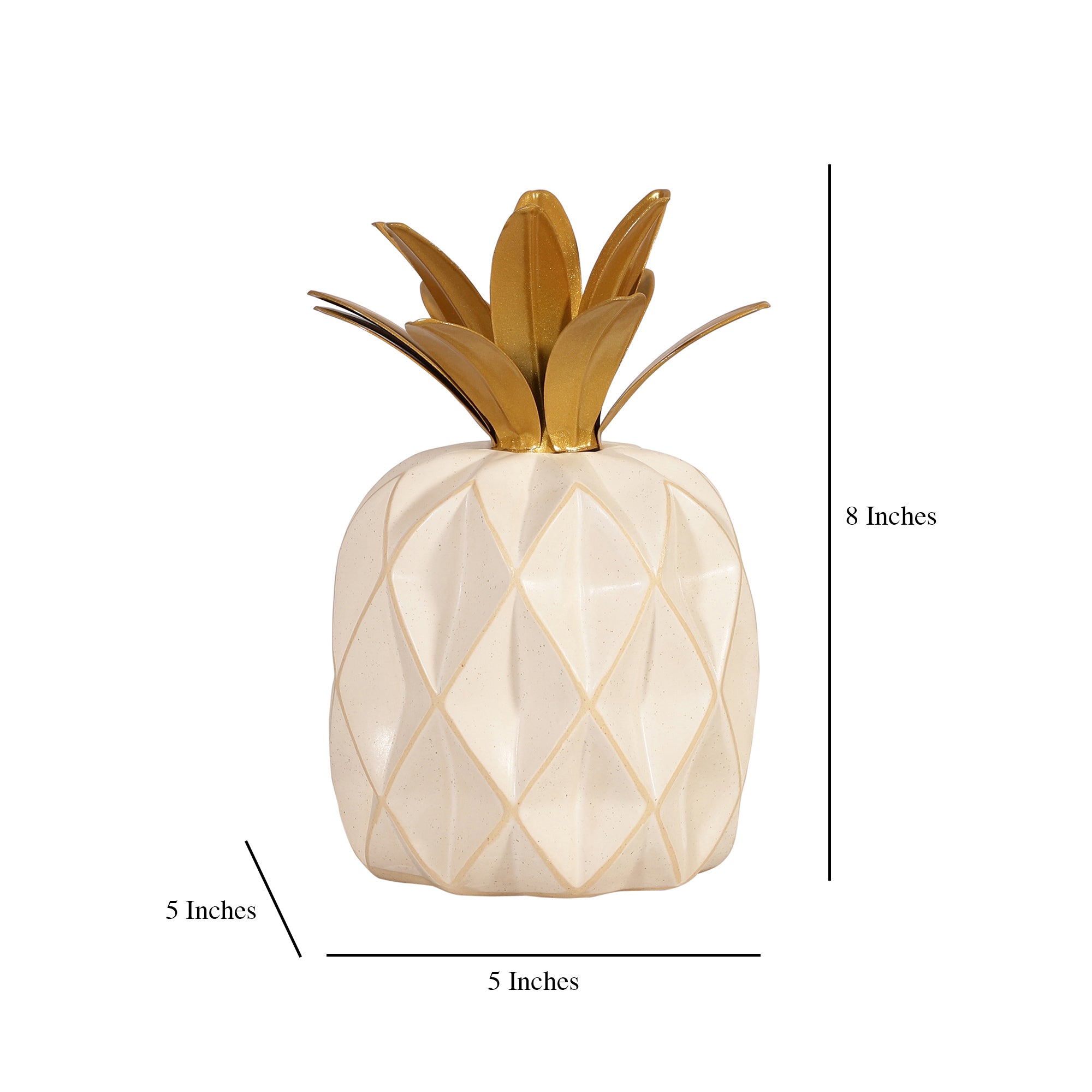 White Geometric Patterned Pineapple