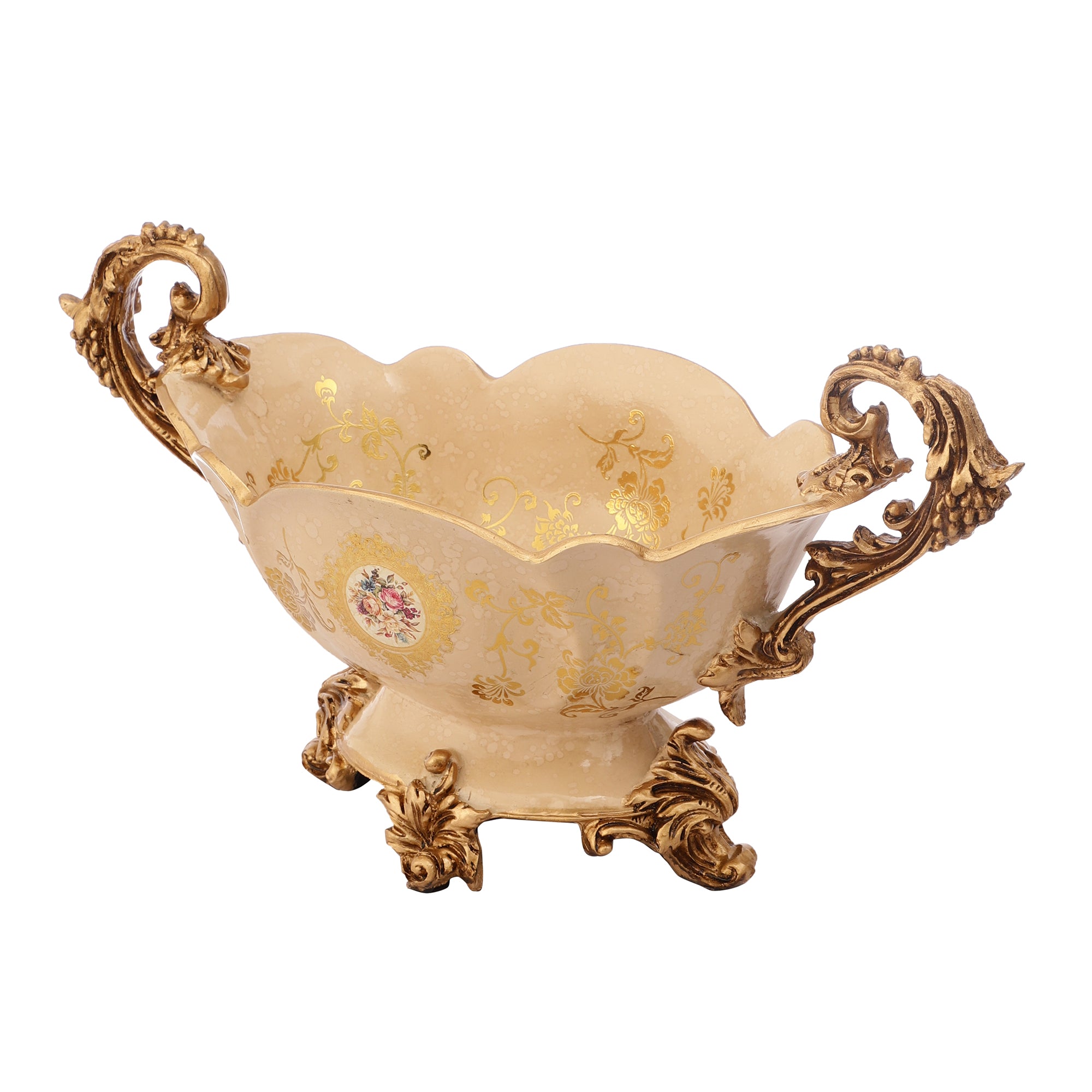 Regalia Gold and Cream Tall Platter