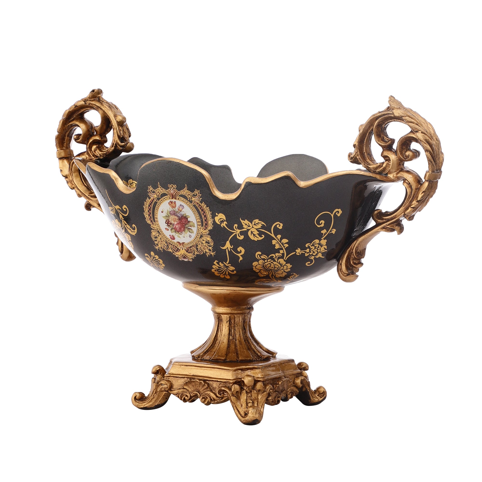 Regalia Gold and Navy Platter with Gold Base