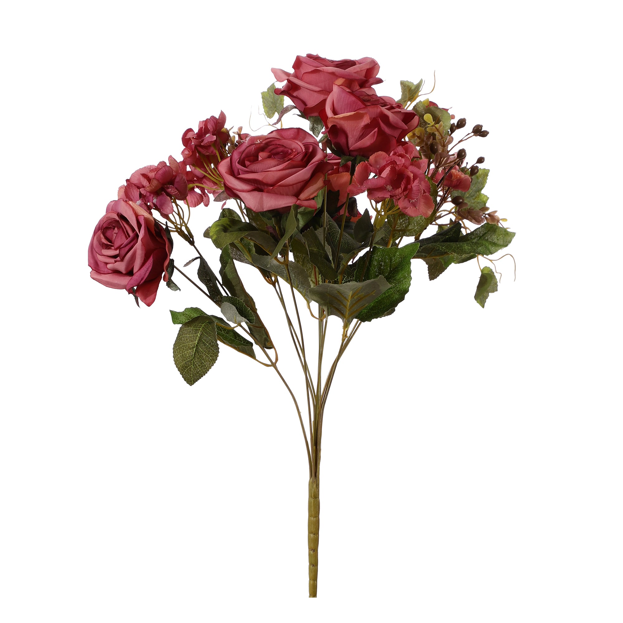 Pink Rose Faux Flower Bunch (Single)