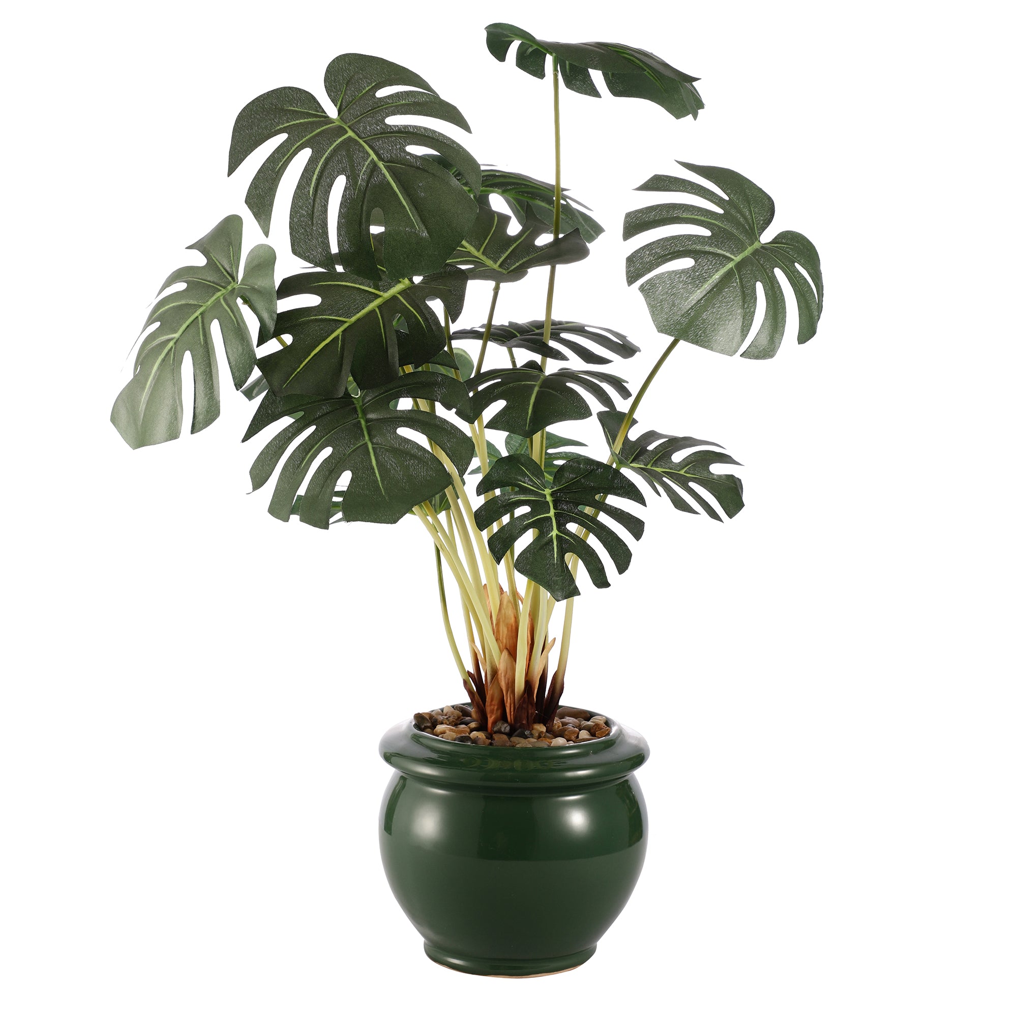 Monstera Faux Ceramic Potted Plant