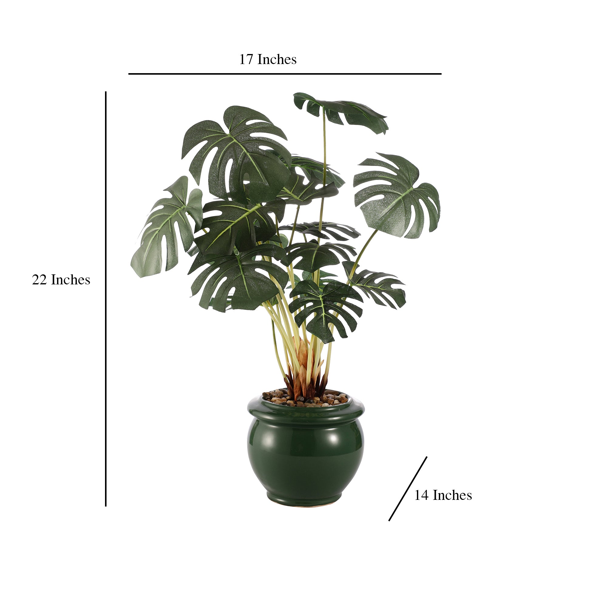 Monstera Faux Ceramic Potted Plant