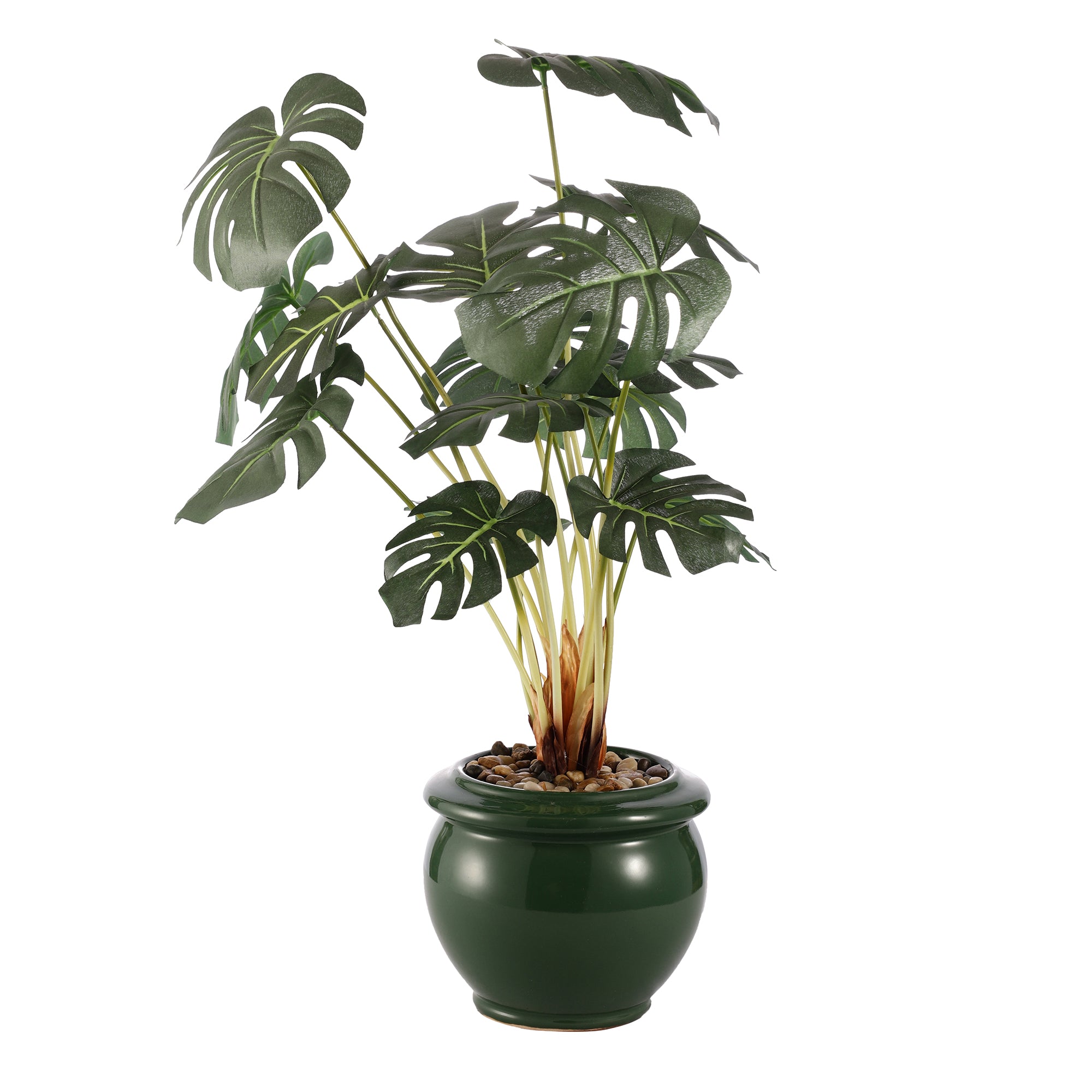 Monstera Faux Ceramic Potted Plant