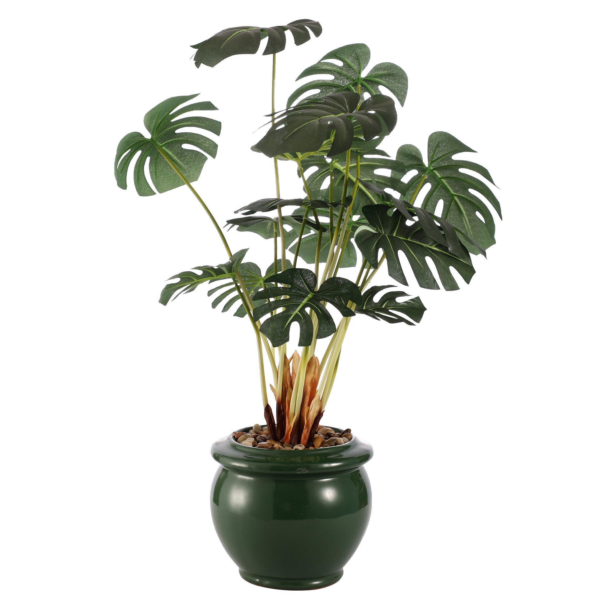 Monstera Faux Ceramic Potted Plant