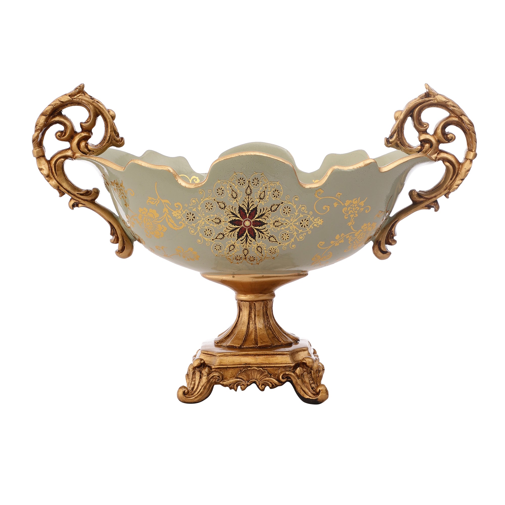 Regalia Gold and Blue Platter with Gold Base