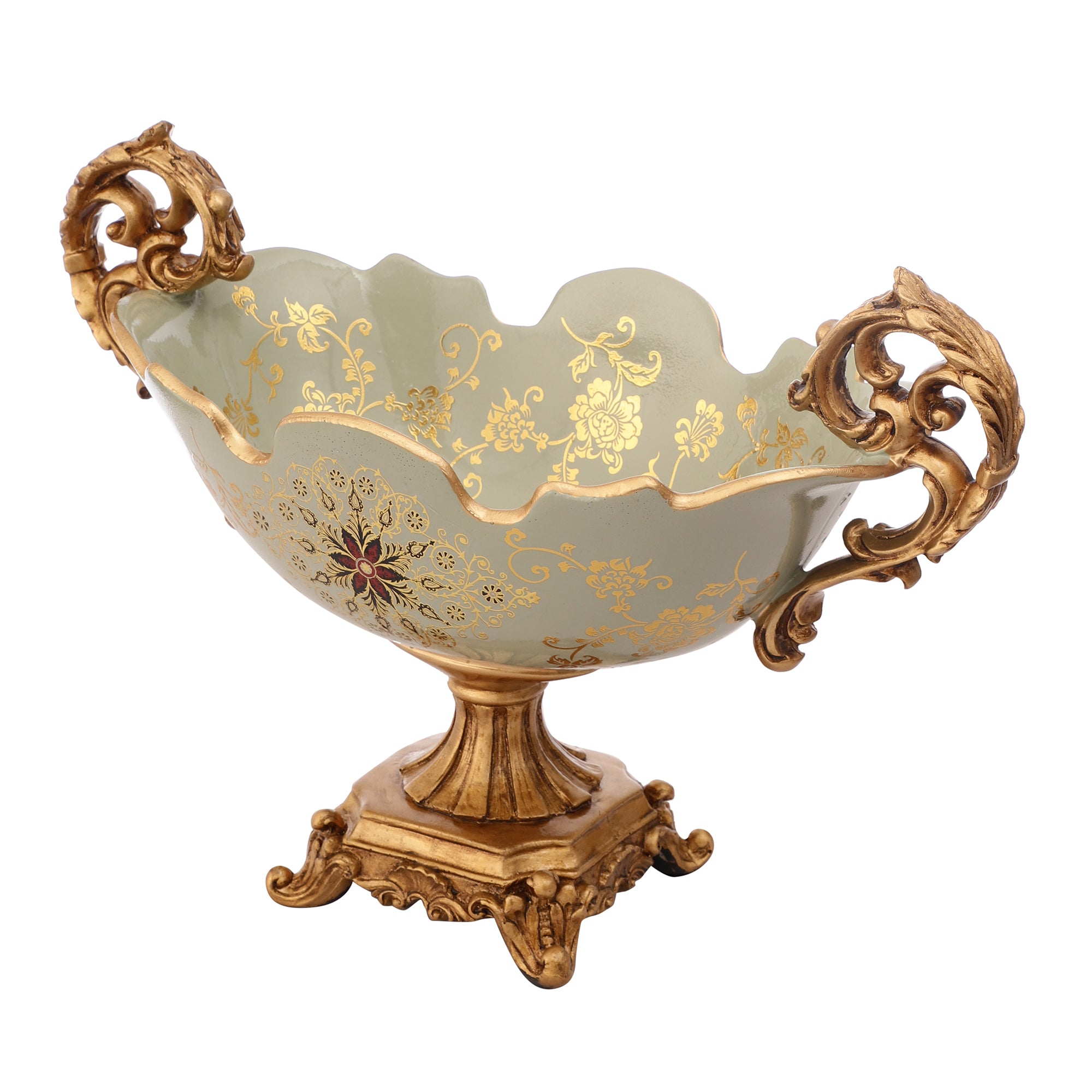 Regalia Gold and Blue Platter with Gold Base