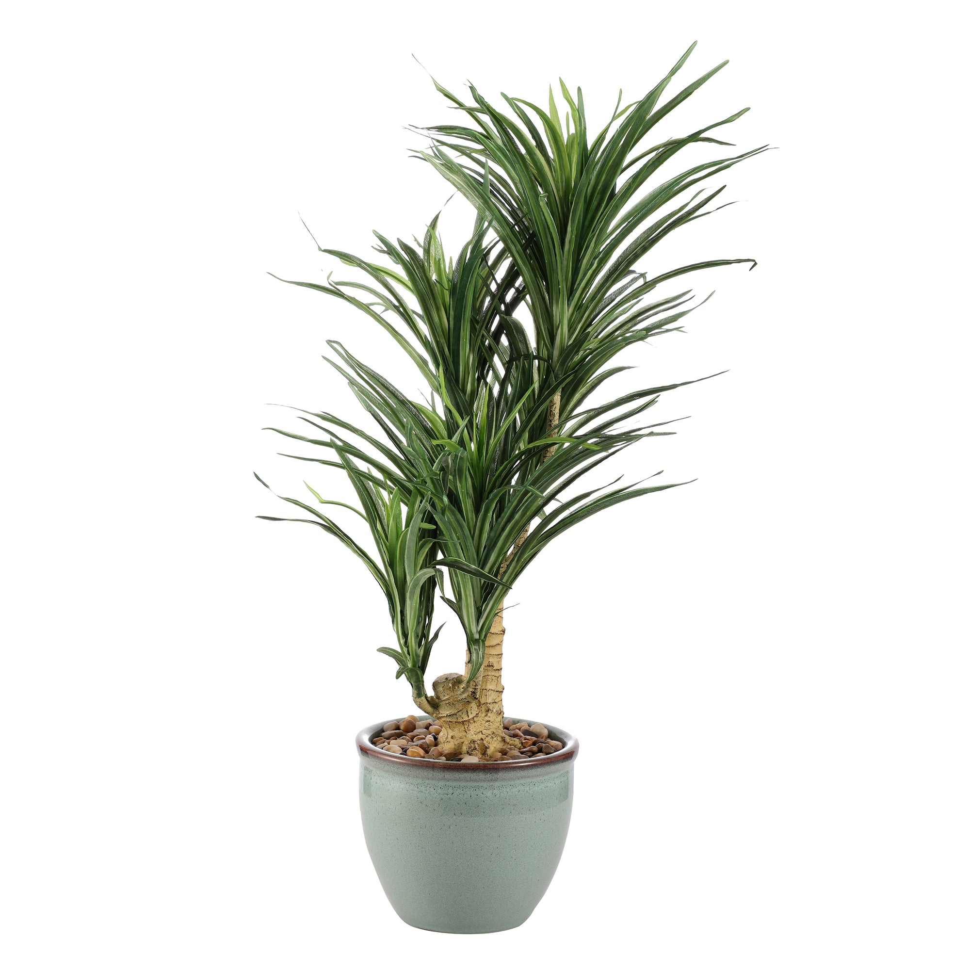 Green Yucca Faux Ceramic Potted Plant