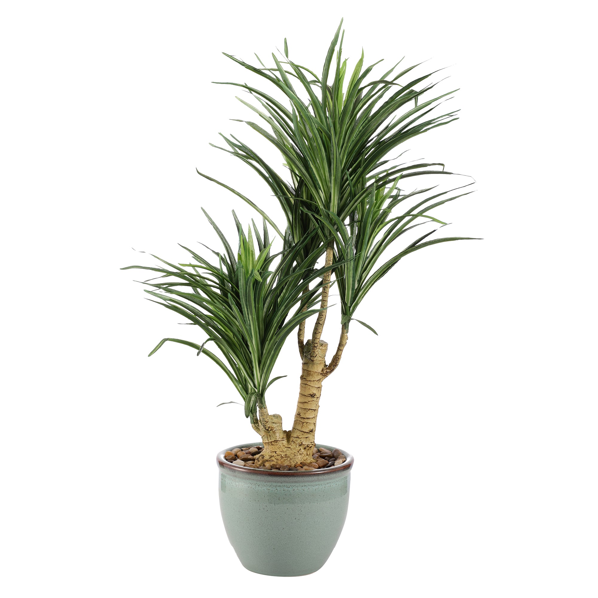 Green Yucca Faux Ceramic Potted Plant