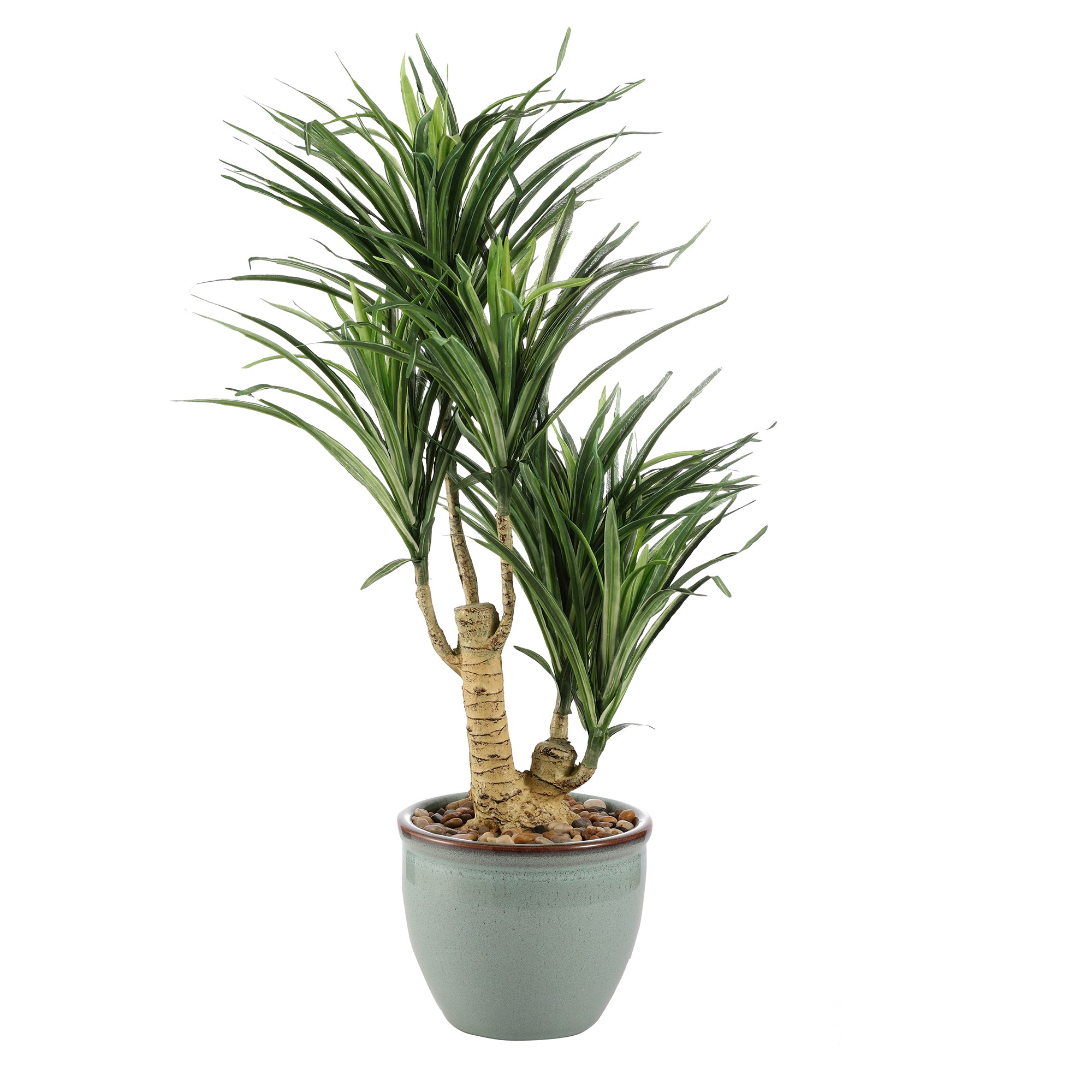 Green Yucca Faux Ceramic Potted Plant