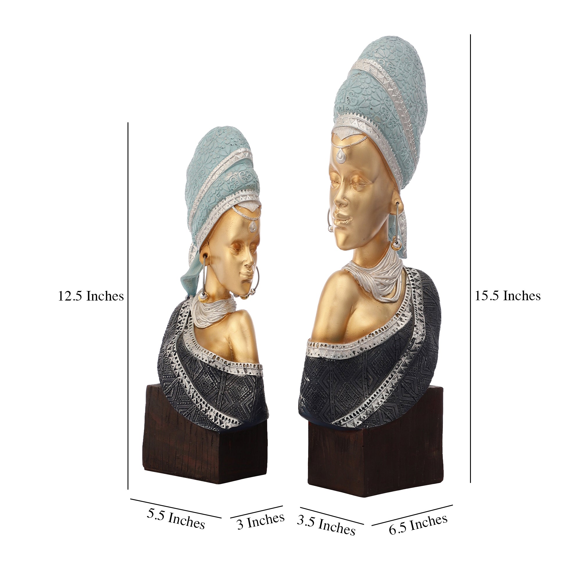 African Women - Set of 2 (Blue)