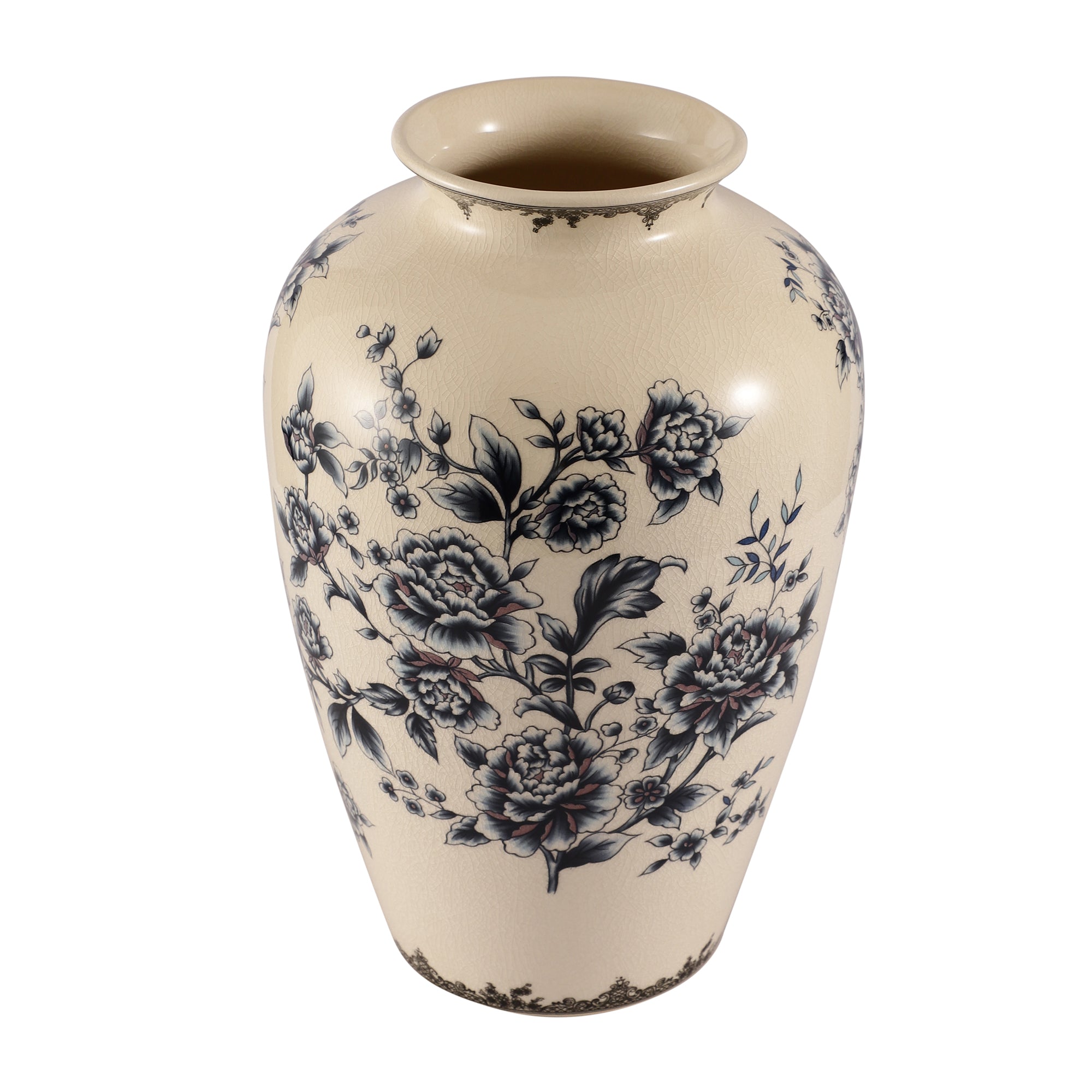 Floral Ceramic Vase Medium (Blue)