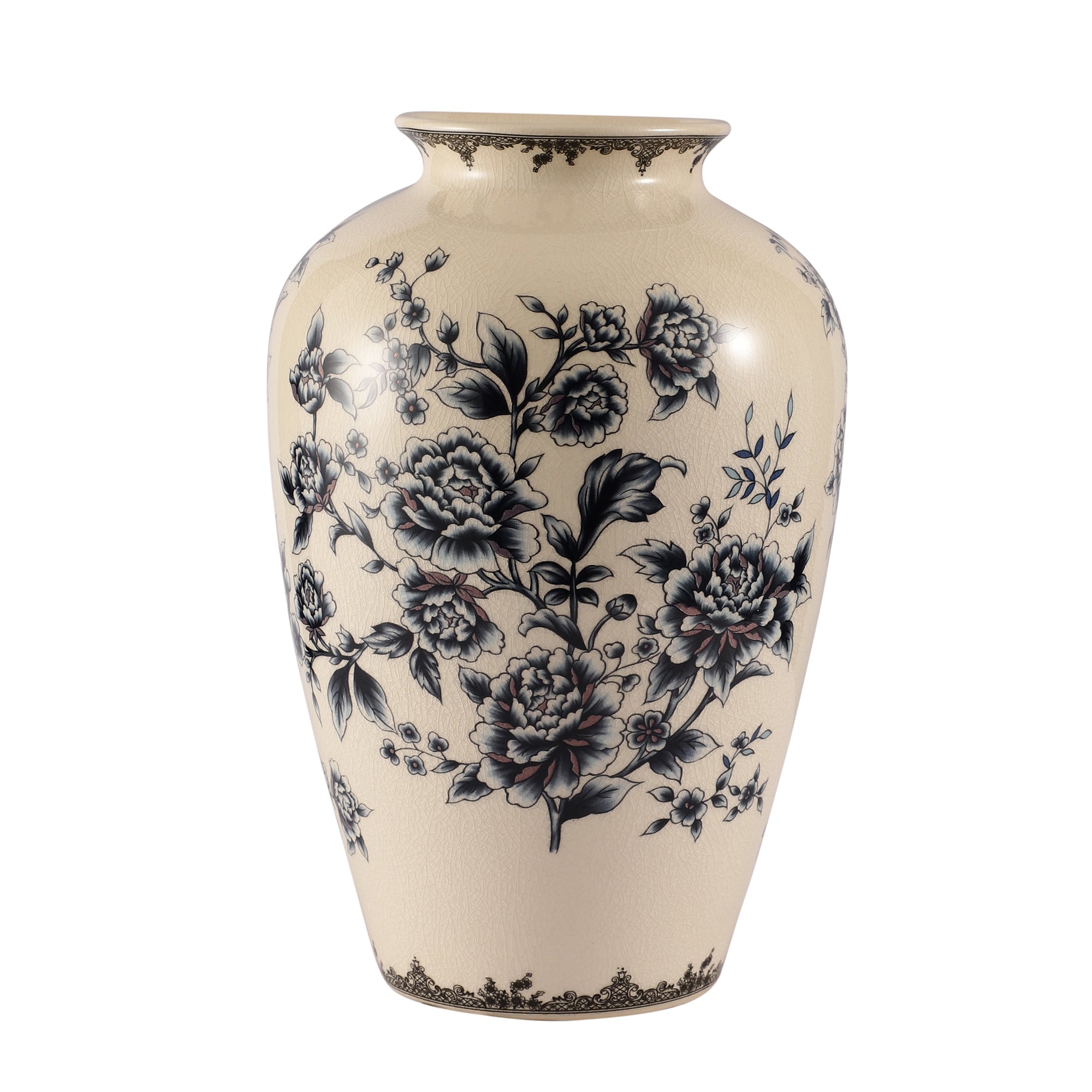 Floral Ceramic Vase Medium (Blue)