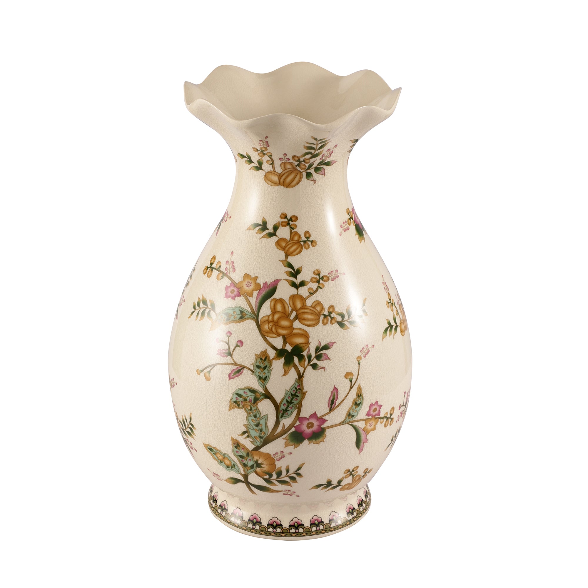 Floral Ceramic Vase Large (Yellow)