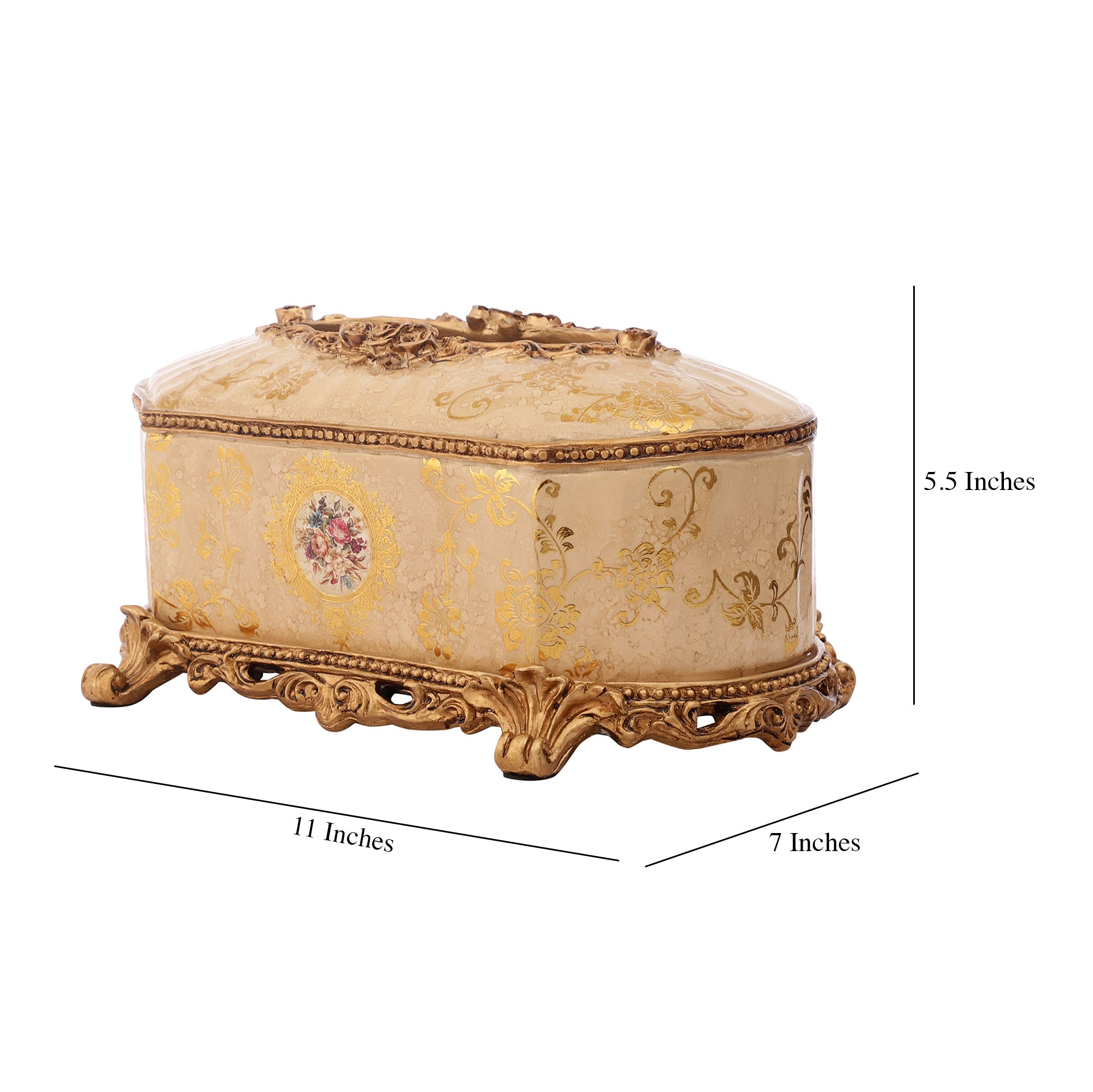 Regalia Gold and Cream Tissue Holder