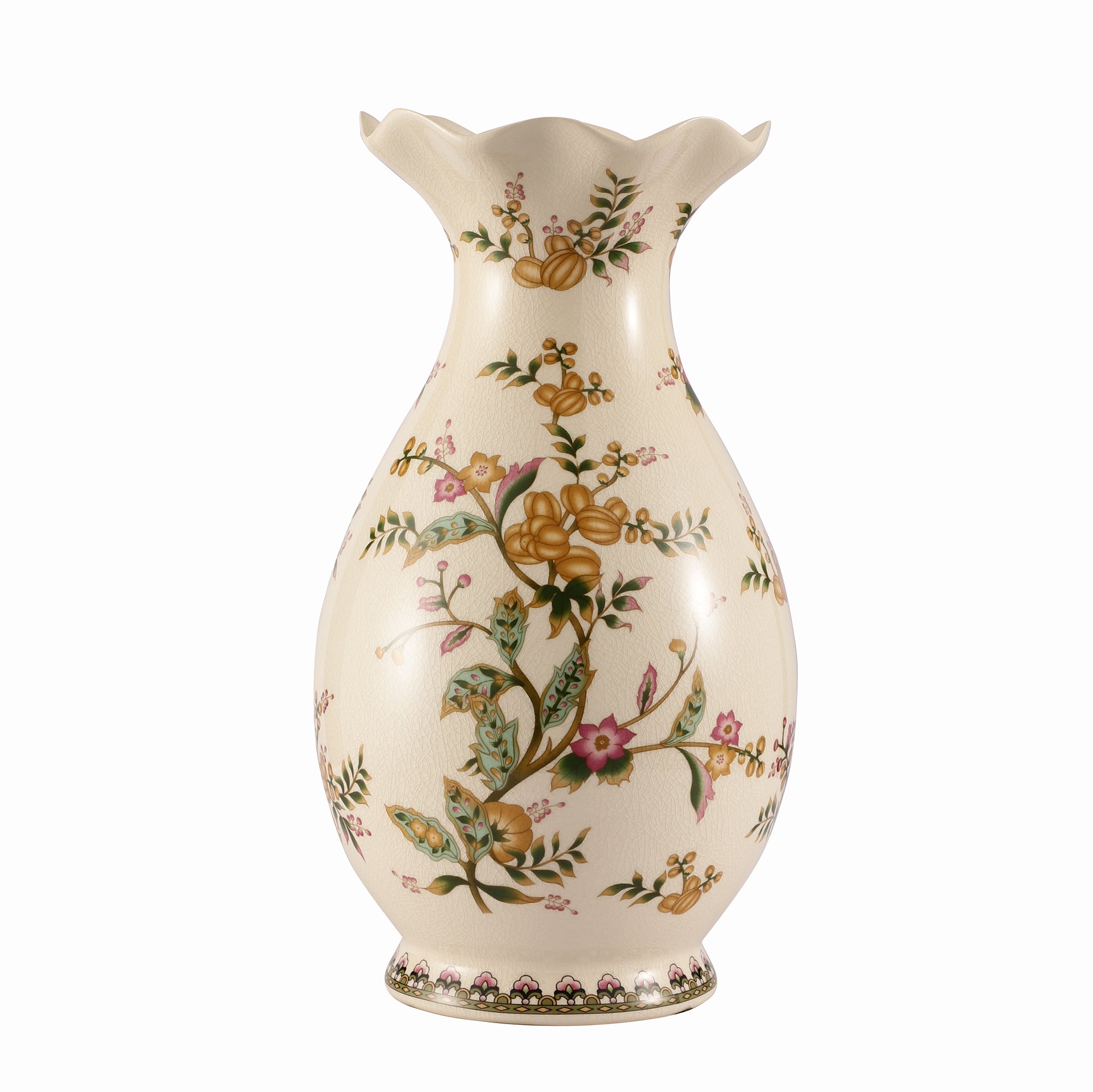 Floral Ceramic Vase Large (Yellow)