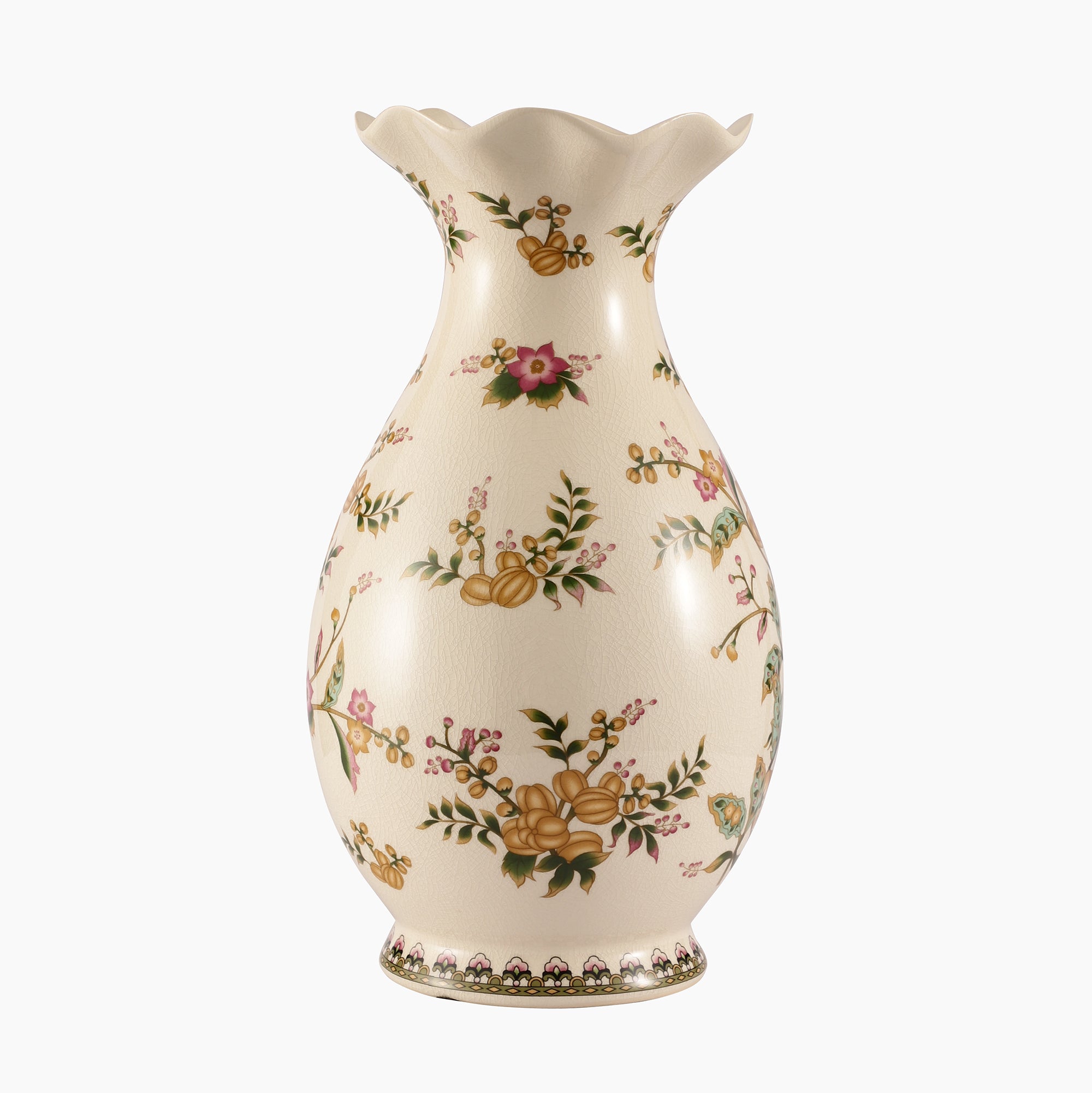 Floral Ceramic Vase Large (Yellow)