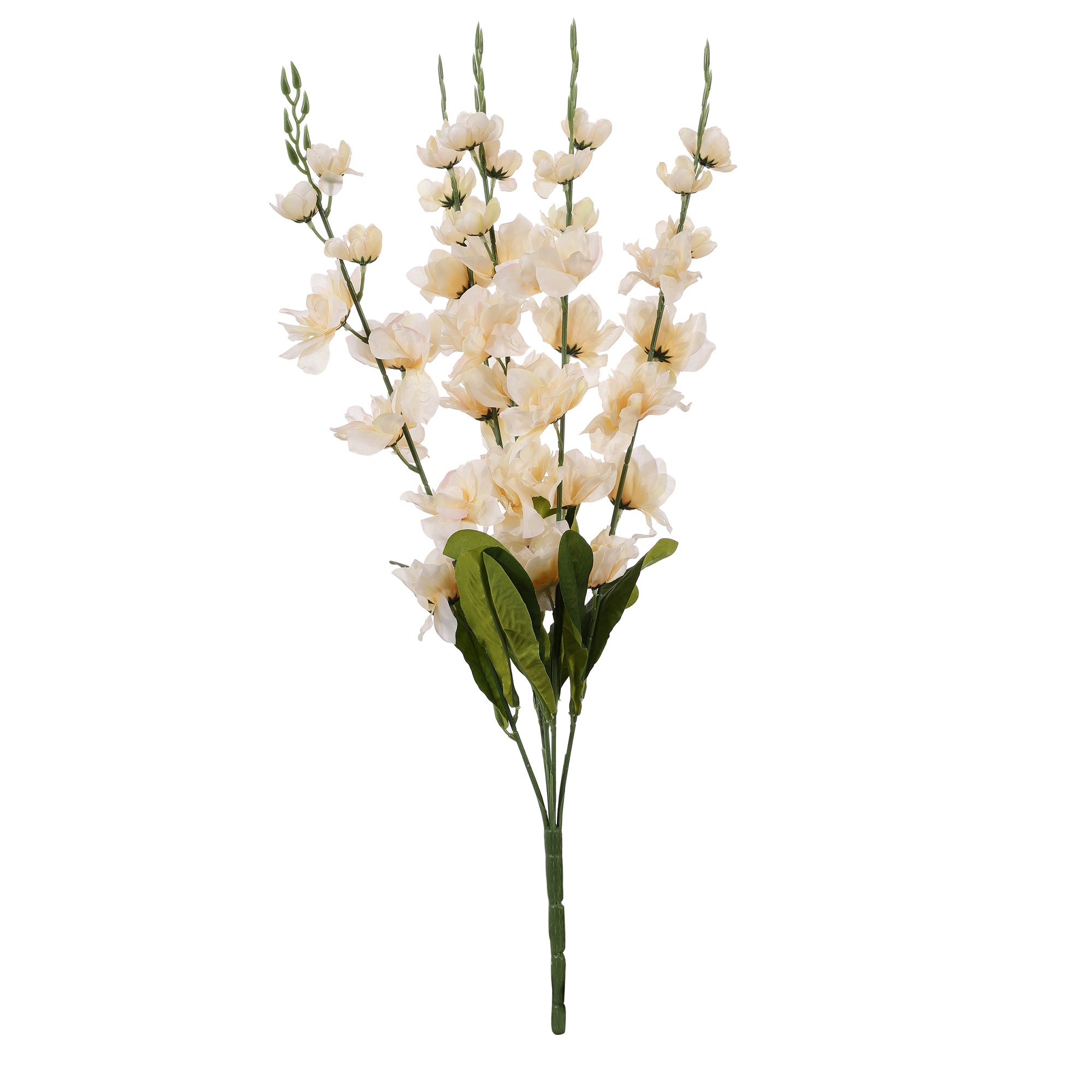 White Gladiolus Faux Flower Stick (Single)