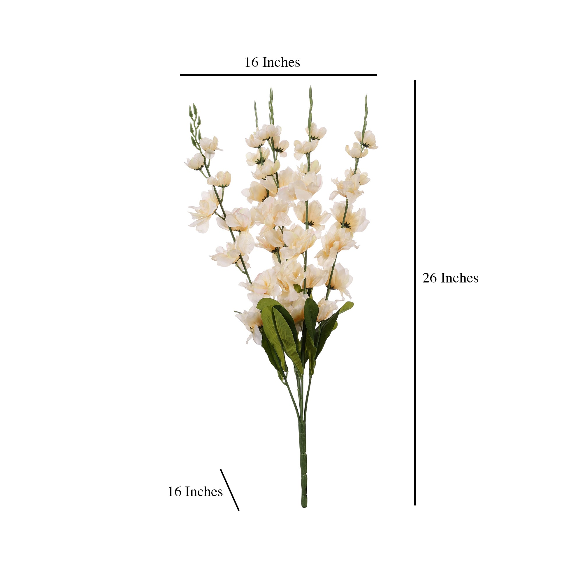 White Gladiolus Faux Flower Stick (Single)