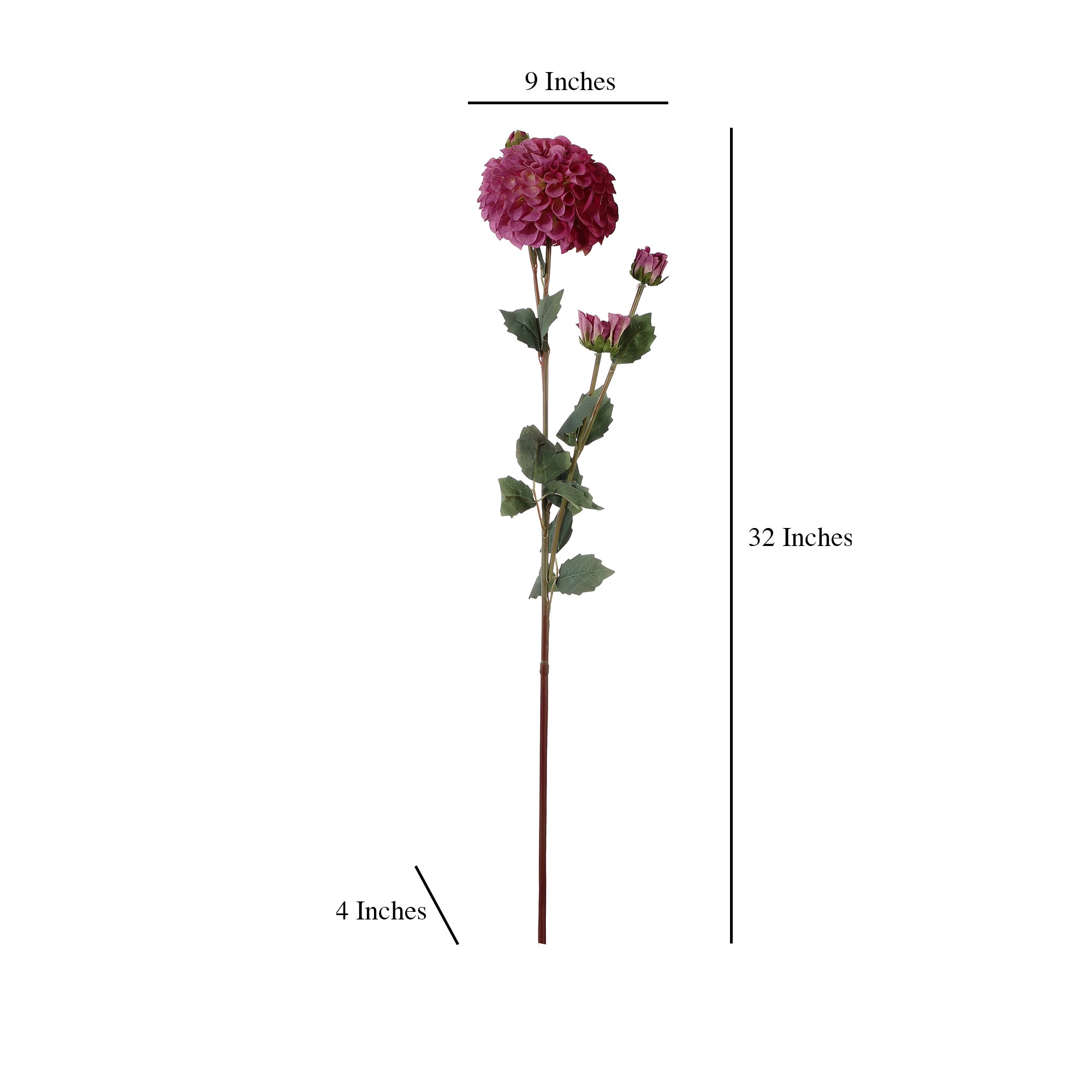 Pink Dahlia Faux Flower Stick (Single)