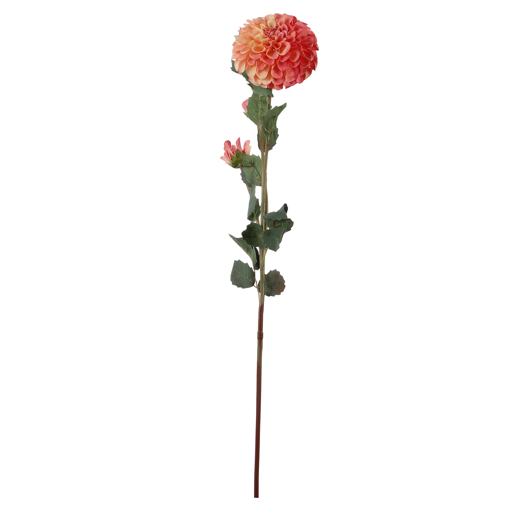 Pink White Dahlia Faux Flower Stick (Single)