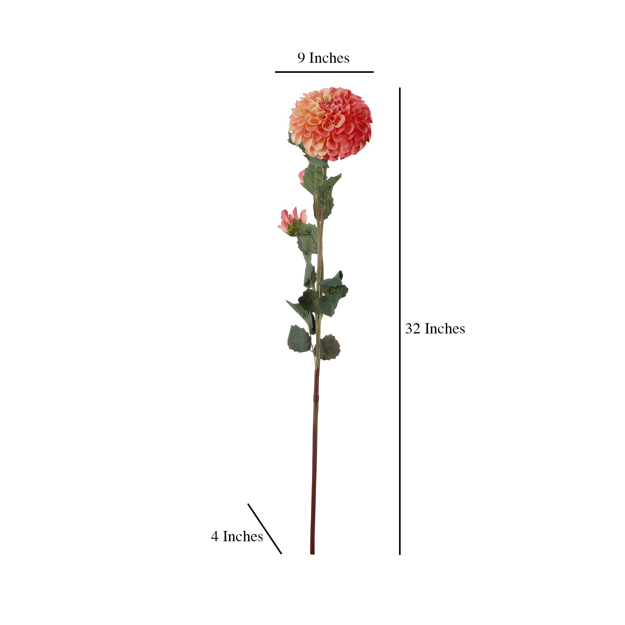 Pink White Dahlia Faux Flower Stick (Single)